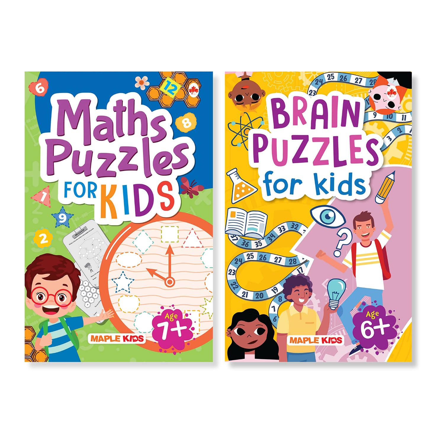 Activity Books for Kids  Maths and Brain Puzzles (Set of 2 Books)  Brain Activities for Kids  Age 6+  Brain Teasers and Puzz
