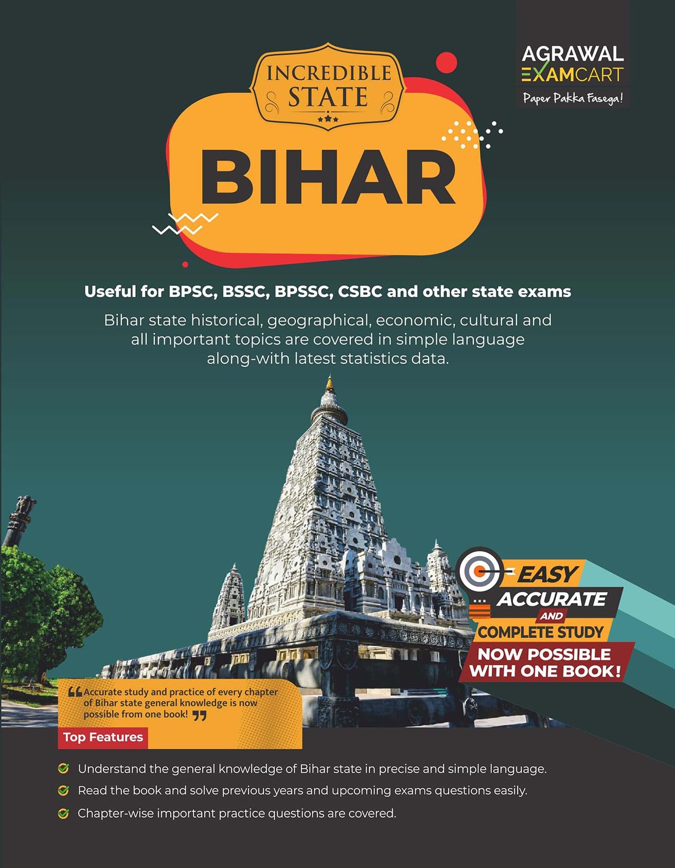 Examcart Bihar General Knowledge Study Book 2026 | Complete General Knowledge (GK) For BPSC, BSSC, BPSSC, CSBC & Other State Exa