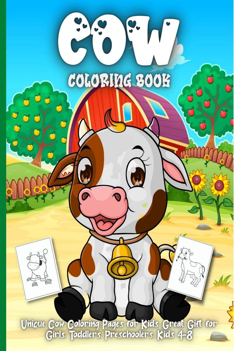 Cow Coloring Book : Funny Cowes Animals Colouring Pages for Kids Stress Relief and Relaxation, Cow Lover Gifts for Children