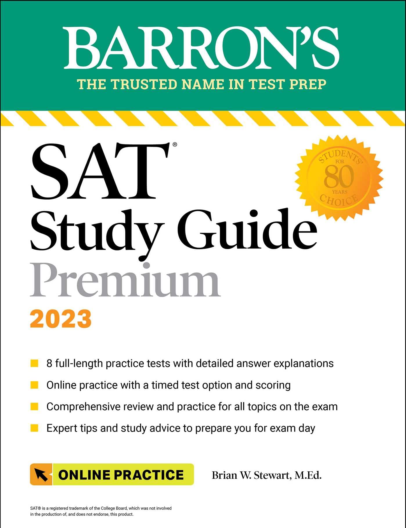 SAT Study Guide Premium, 2023: Comprehensive Review with 8 Practice Tests + an Online Timed Test Option (Barrons SAT Prep)