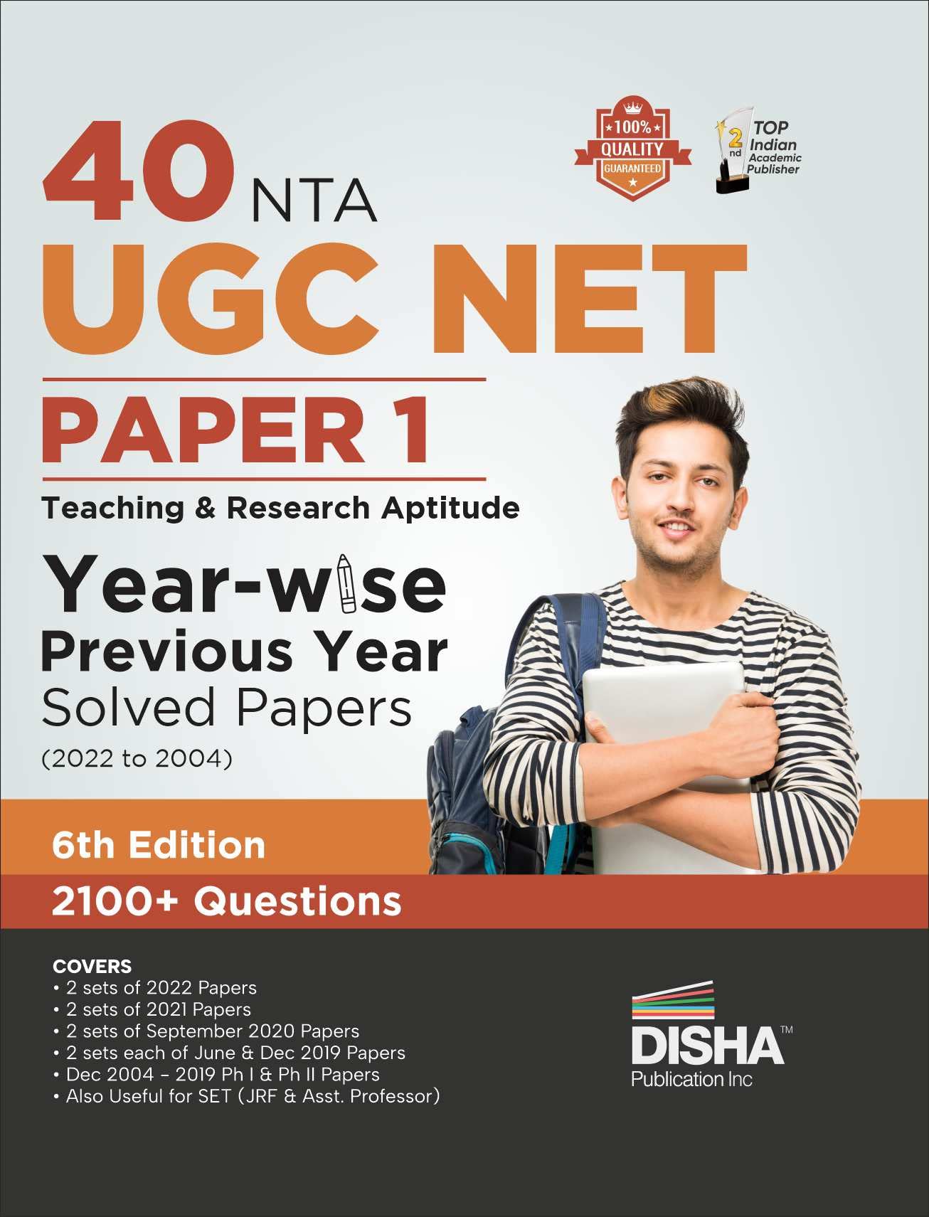 40 Nta Ugc Net Paper 1 YearWise Previous Year Solved Papers (2022 To 2004) 6Th Edition | Teaching & Research Aptitude | Pyqs Qu