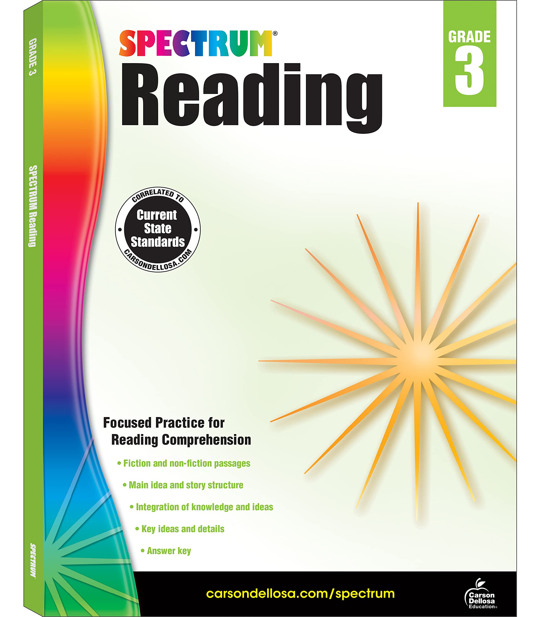 Spectrum Reading Comprehension 3rd Grade Workbooks, Nonfiction and Fiction Passages, Main Idea, Story Structure, and More, Class