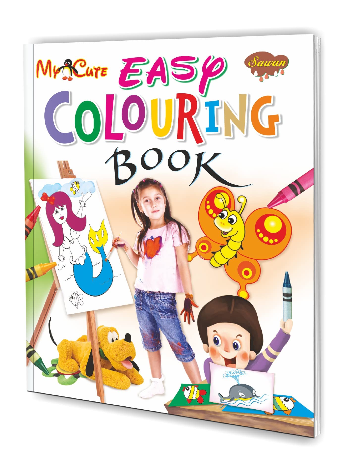 My Cute Easy Colouring Book By Sawan