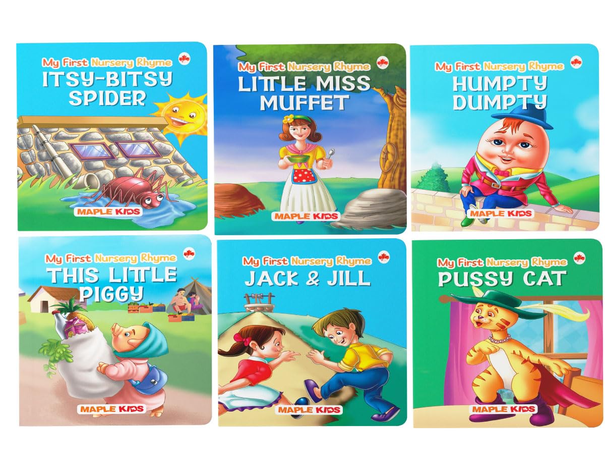 My First Illustrated Library Nursery Rhymes (Set of 6 Books)  Board Books  Jack and Jill, Pussy Cat, Humpty Dumpty, The Little