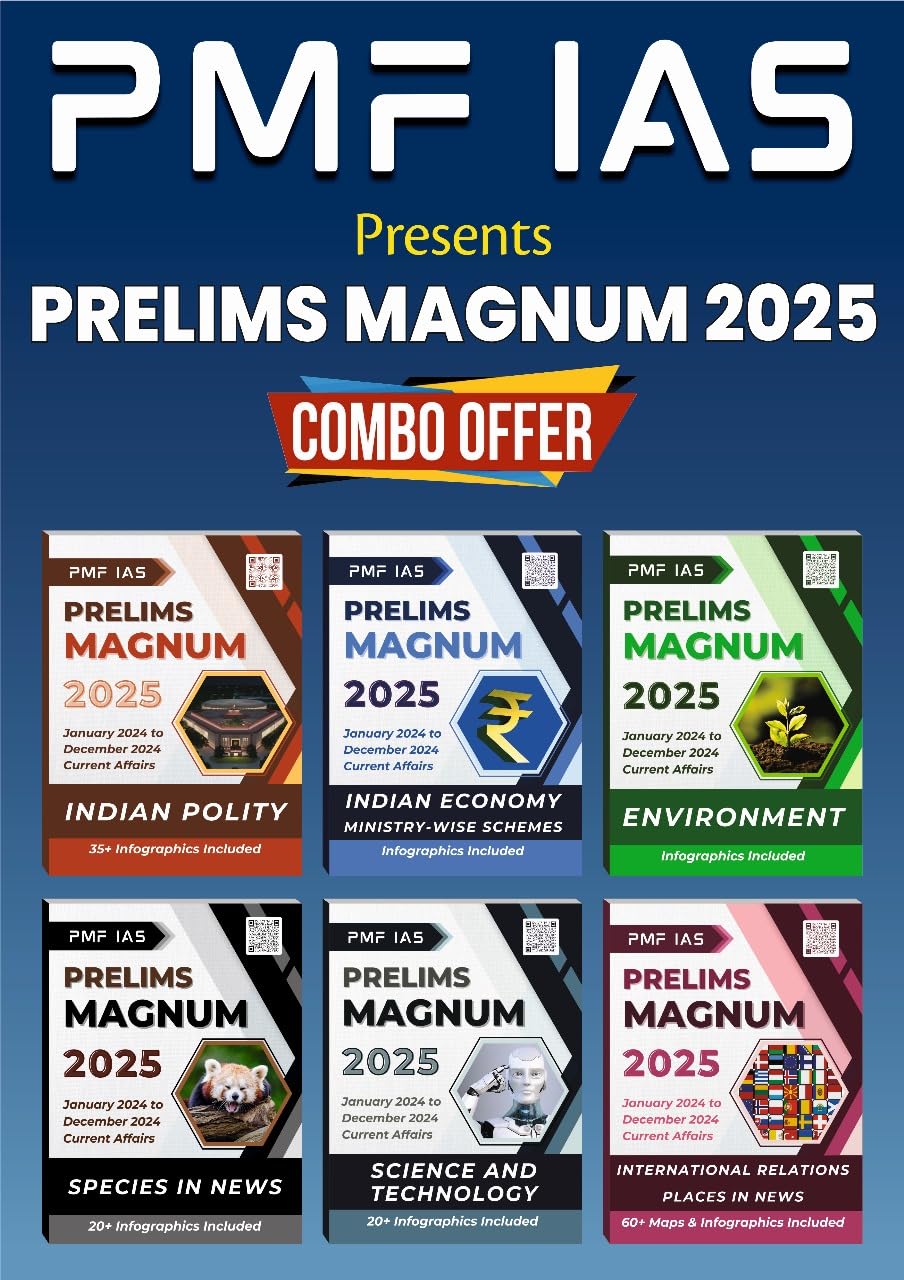 PMF IAS Prelims Magnum Combo Pack (Set of 6 Books)  2025 | Indian Polity | Indian Economy | Environment | Species In News | Sci