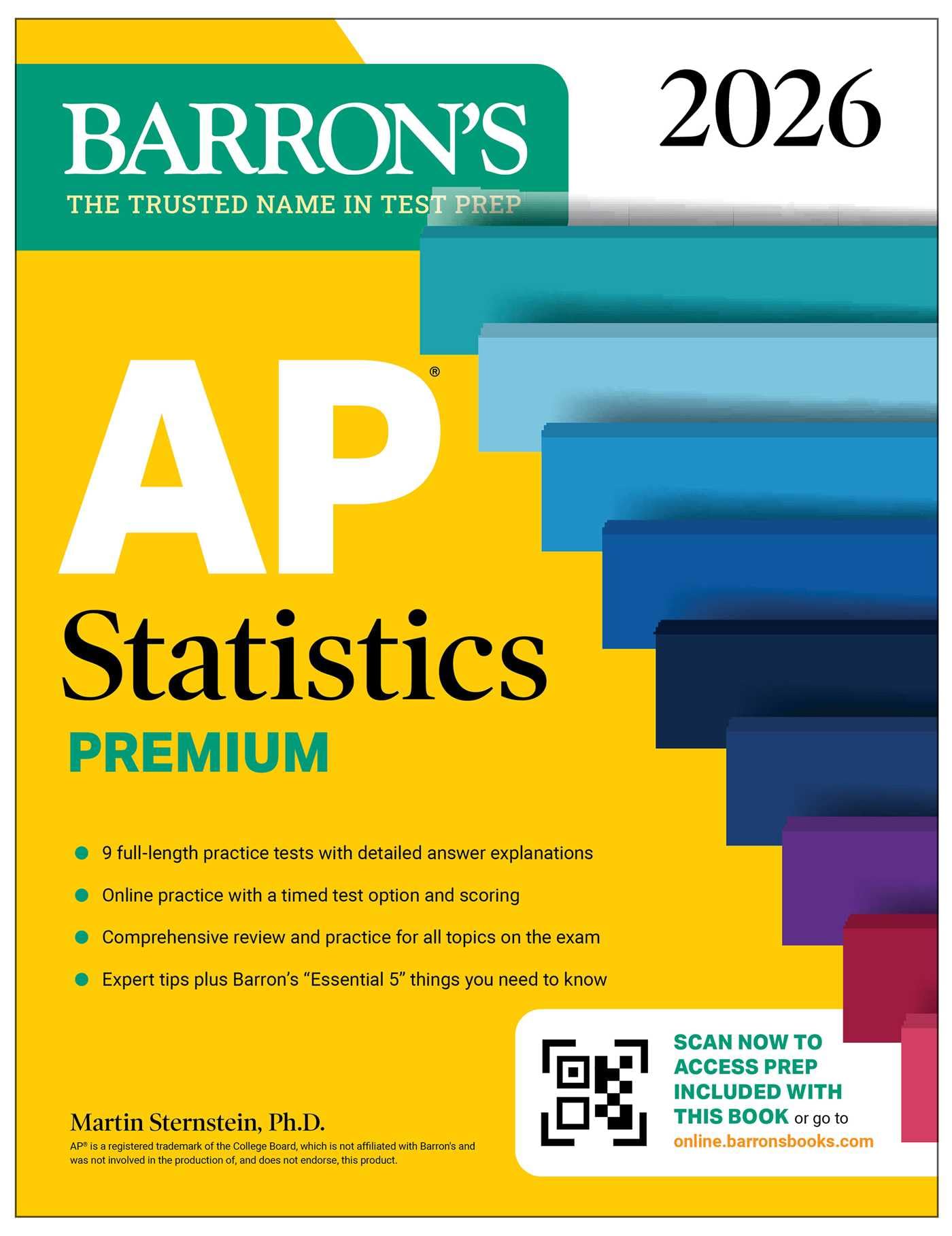 AP Statistics Premium, 2026: Prep Book with 9 Practice Tests + Comprehensive Review + Online Practice (Barrons AP Prep)