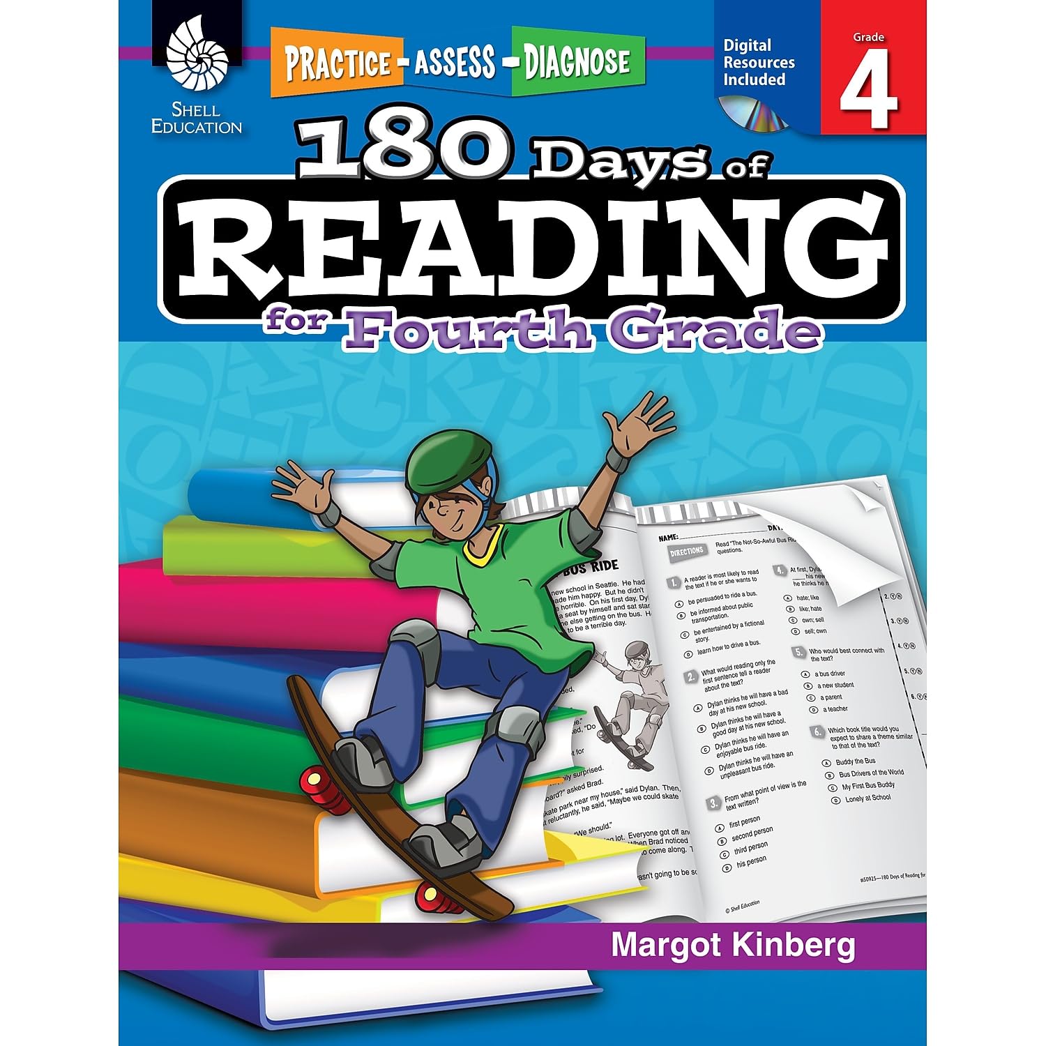 180 Days: Reading for 4th Grade Practice Workbook for Classroom and Home, Cool and Fun Practice Created by Teachers