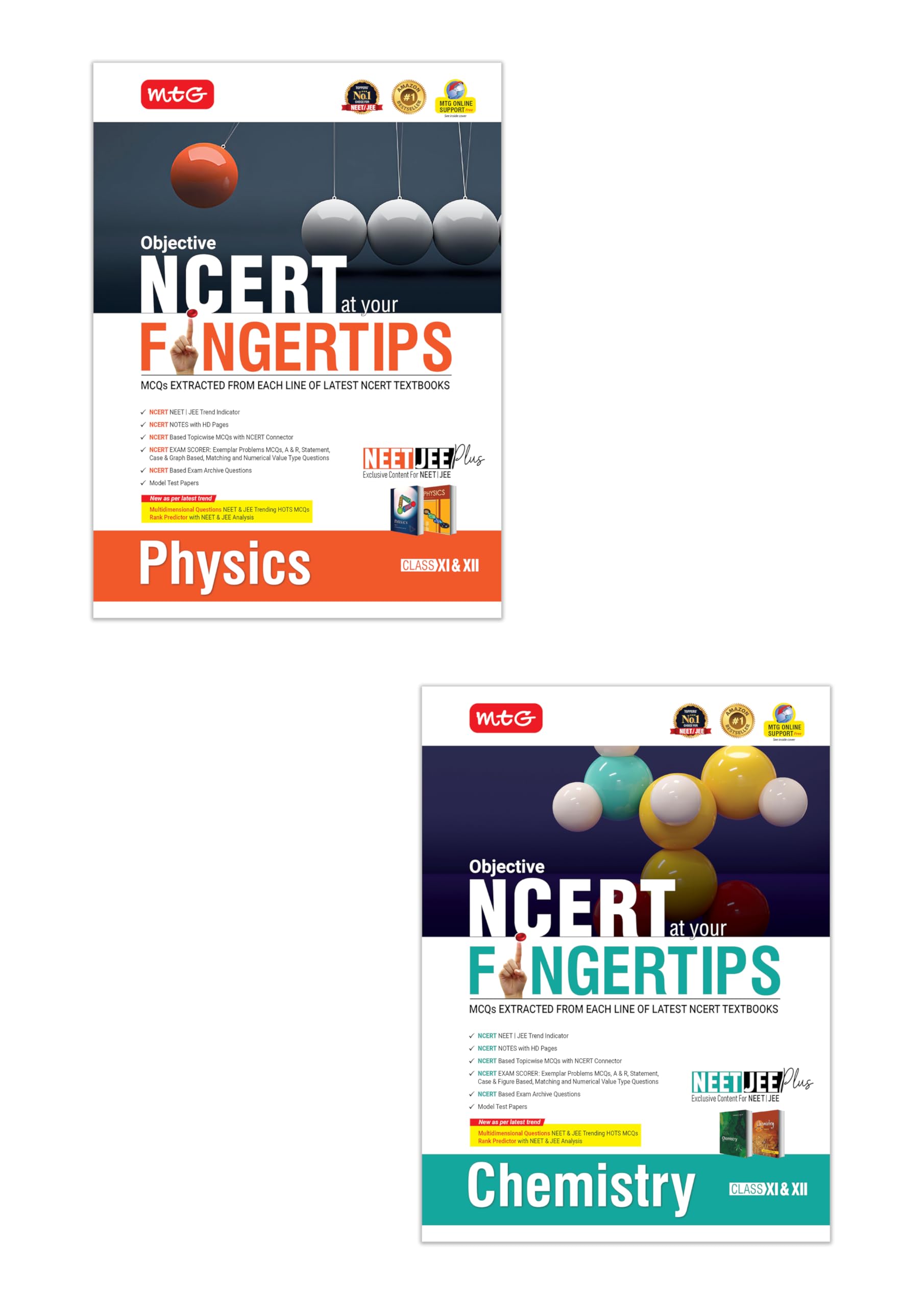 MTG Objective NCERT at your FINGERTIPS Physics & Chemistry For 20252026 Exam (Set of 2)  NCERT NEET/JEE Trend Indicator, HOTS 