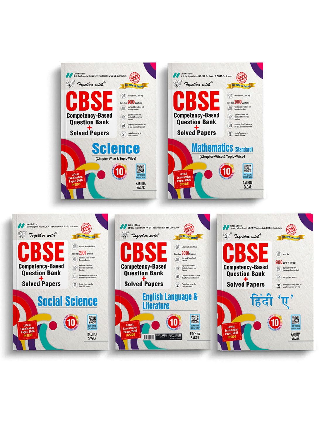 Together with CBSE Question Bank Class 10 202627 English LLR, Hindi A, Maths (Std.), Science & Social Science for 2027 Board Ex