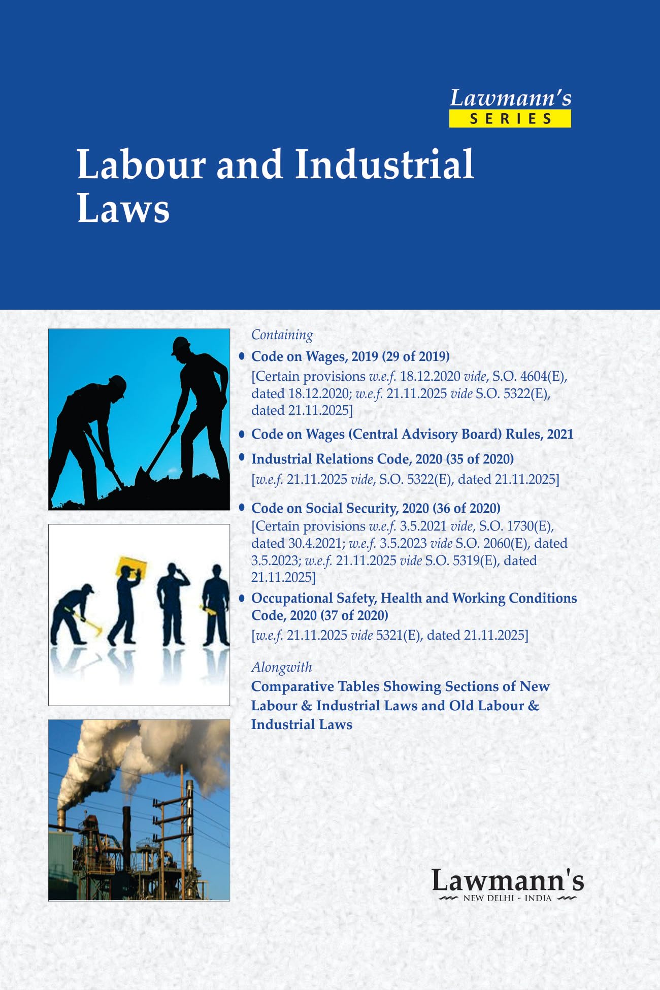 Lawmanns New Labour & Industrial Code | 4 Bare Acts on Labour Codes | Code on Wages, Industrial Relations Code, Code on Social