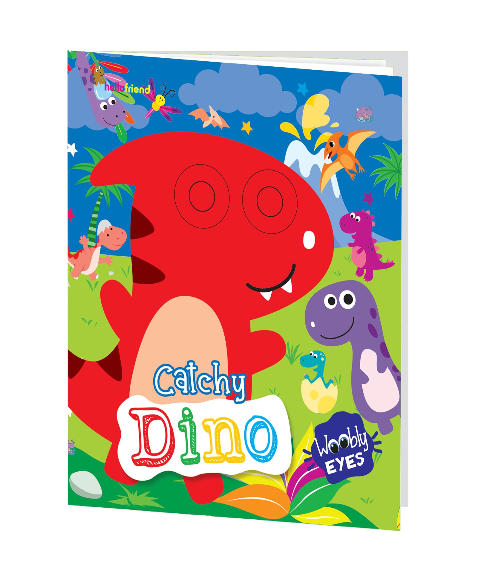 Hello Friend Books Wobbly Eyes Story Board Book: Catchy Dino  Story Board Book with Googly Eyes for Fun and Interactive Learnin