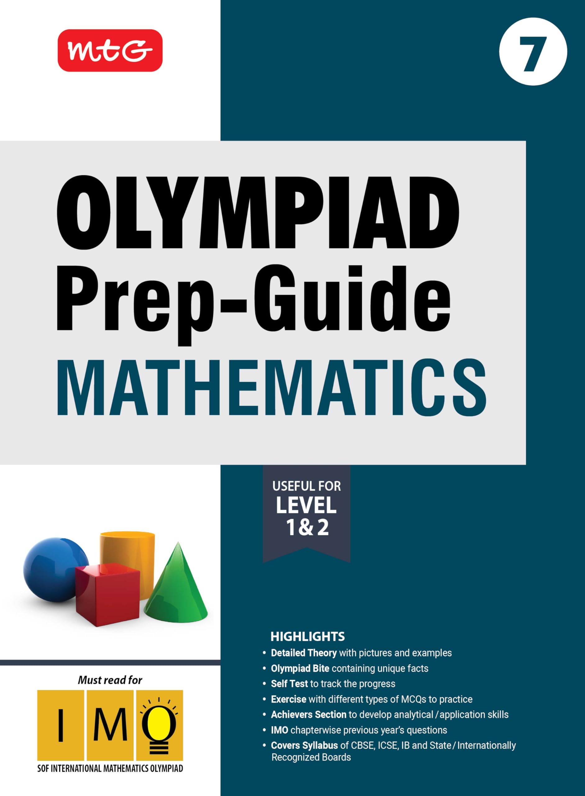 Mtg Olympiad PrepGuide Class 7 Mathematics (Imo)  Detailed Theory, Imo Chapterwise Previous Years Questions With Self Test For