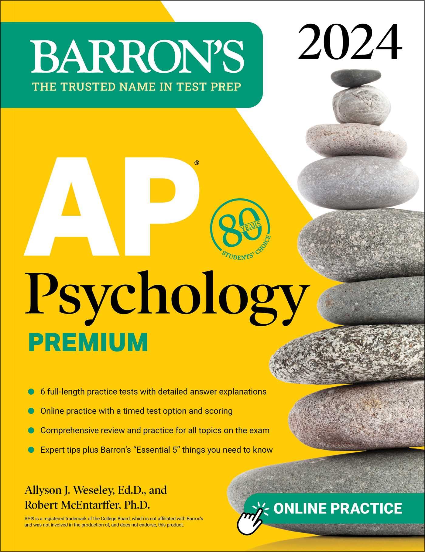 AP Psychology Premium, 2024: Comprehensive Review With 6 Practice Tests + an Online Timed Test Option (Barrons AP Prep)