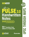 Arihant PULSE 3.0 UPSC Handwritten Notes UPSC Through Maps | Fully Revised Edition with SMART Framework | for UPSC Prelims, Stat