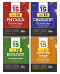 Disha Combo Of Super 15 Cbse Class 12 Physics, Chemistry, Biology & English Core 2025 Sample Papers | 2024 Solved Papers | Toppe