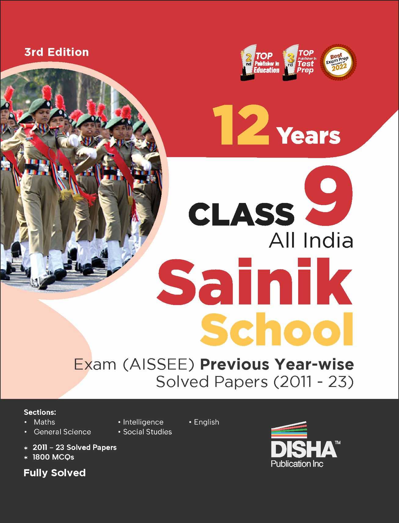 12 Years Class 9 All India Sainik School Entrance Exam (Aissee) Previous YearWise Solved Papers (2011  23)  3Rd Edition