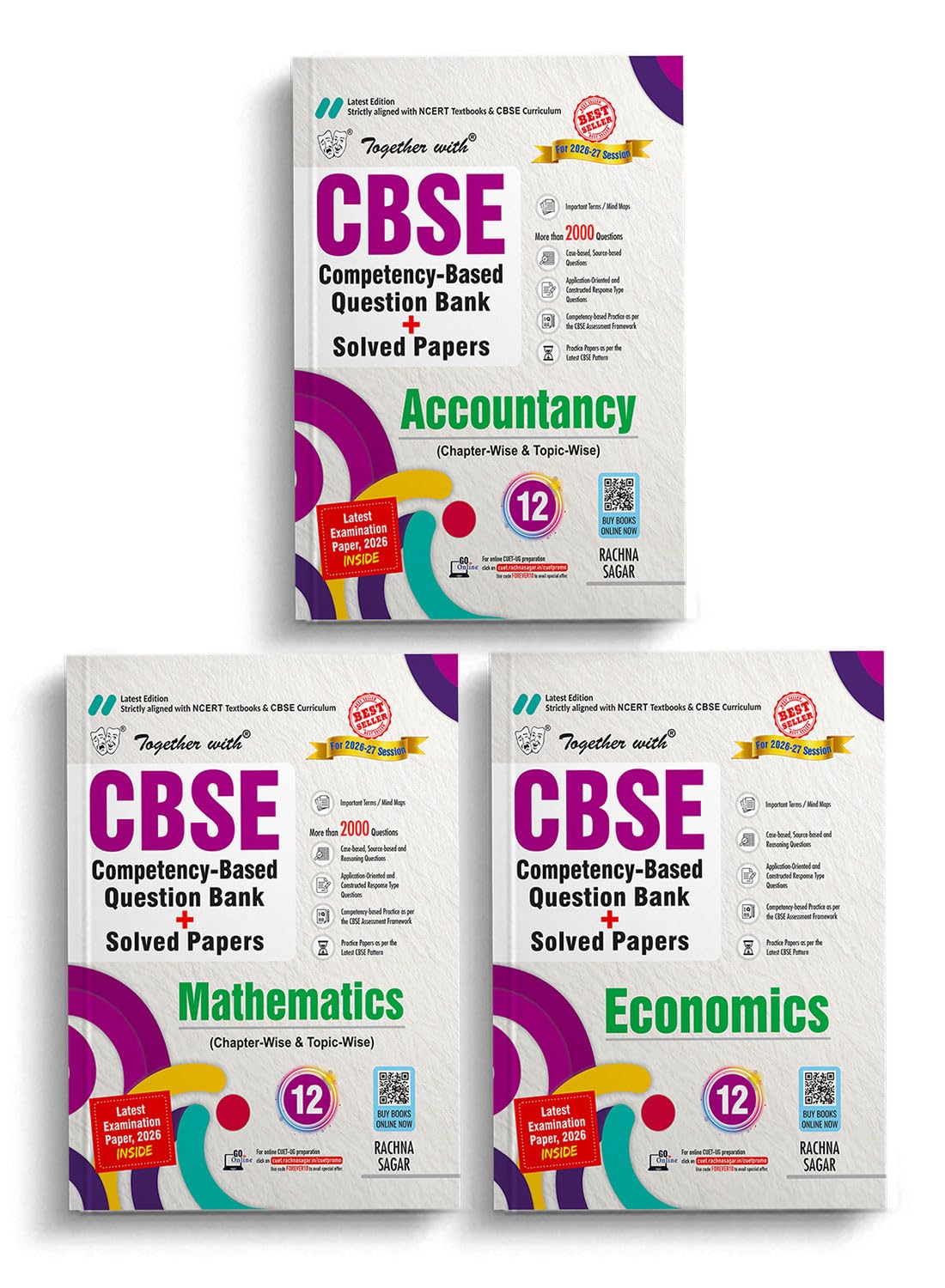 Together with Combo of CBSE Question Bank Class 12 Accounts, Economics & Maths 202627| Commerce Combo of 3 Books with CFPQs, Pr