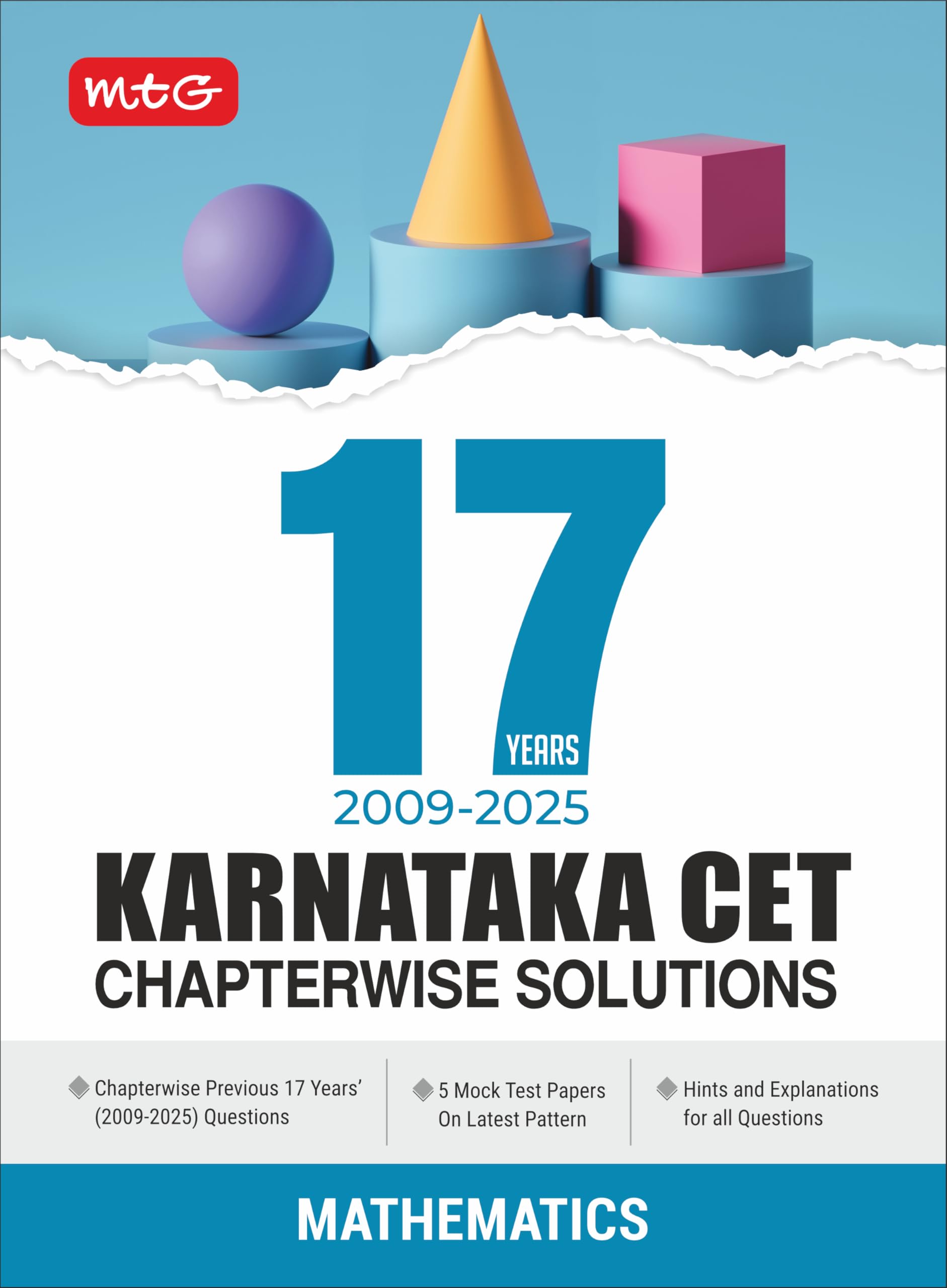 MTG 17 Years Karnataka CET Chapterwise Solutions (PYQs) Mathematics | KCET Engineering Entrance Exam Book For 20252026 Exam