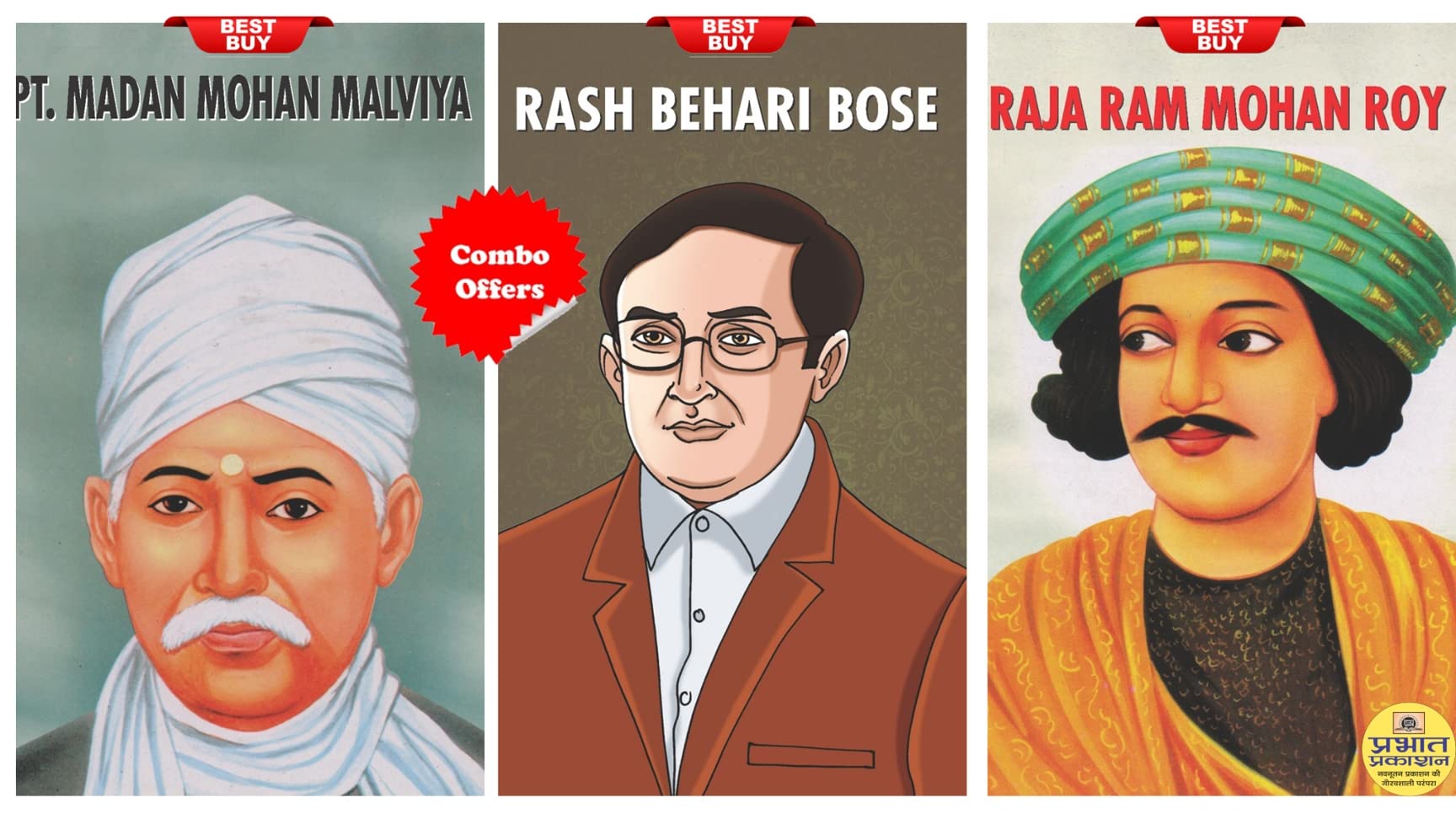 Revolutionary Leaders Biographies for Children (Set of 3 Children 2 Color Books) [Raja Ram Mohan Roy + Pt. Madan Mohan Malviya +