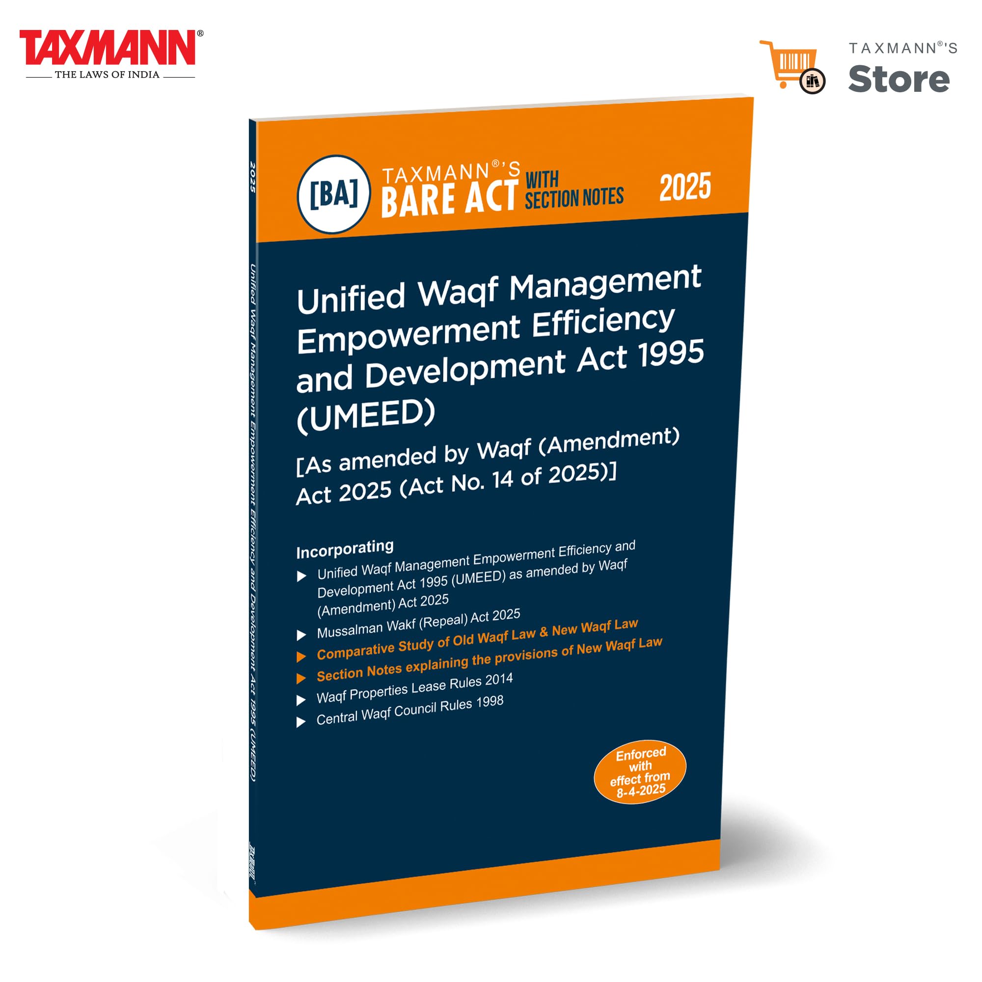 Taxmanns Unified Waqf Management Empowerment Efficiency and Development Act 1995 (UMEED) with Rules [Bare Act with Section Not