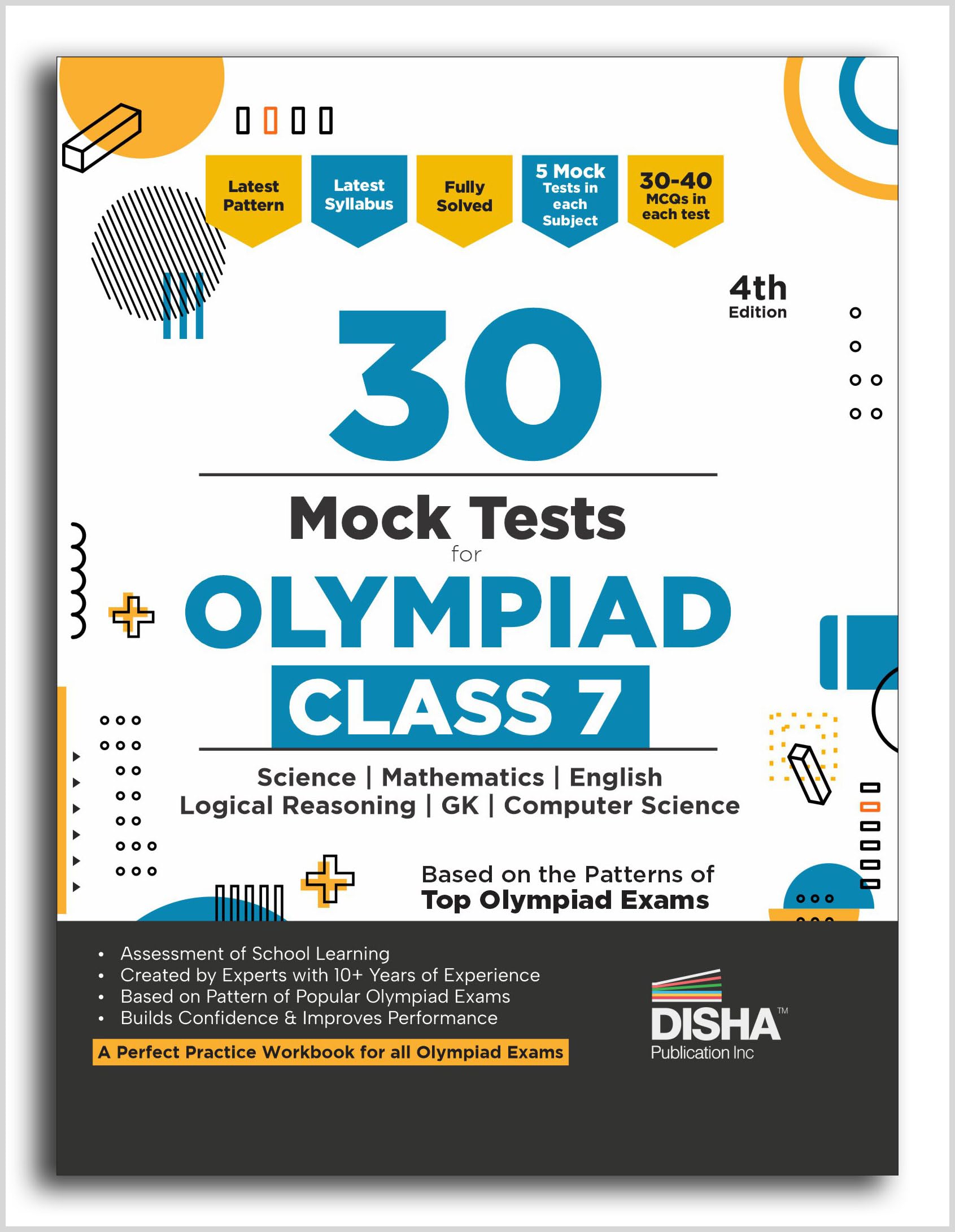 Disha 30 Mock Test Series For Olympiads Class 7 Science, Mathematics, English, Logical Reasoning, Social Studies/ Gk & Computer 
