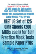 NEET UG Set of 125 OMR Sheets (200 MCQs each) For Self Practice Mock Tests Sample Paper PYQs : NEET DPP Previous Year Test Serie