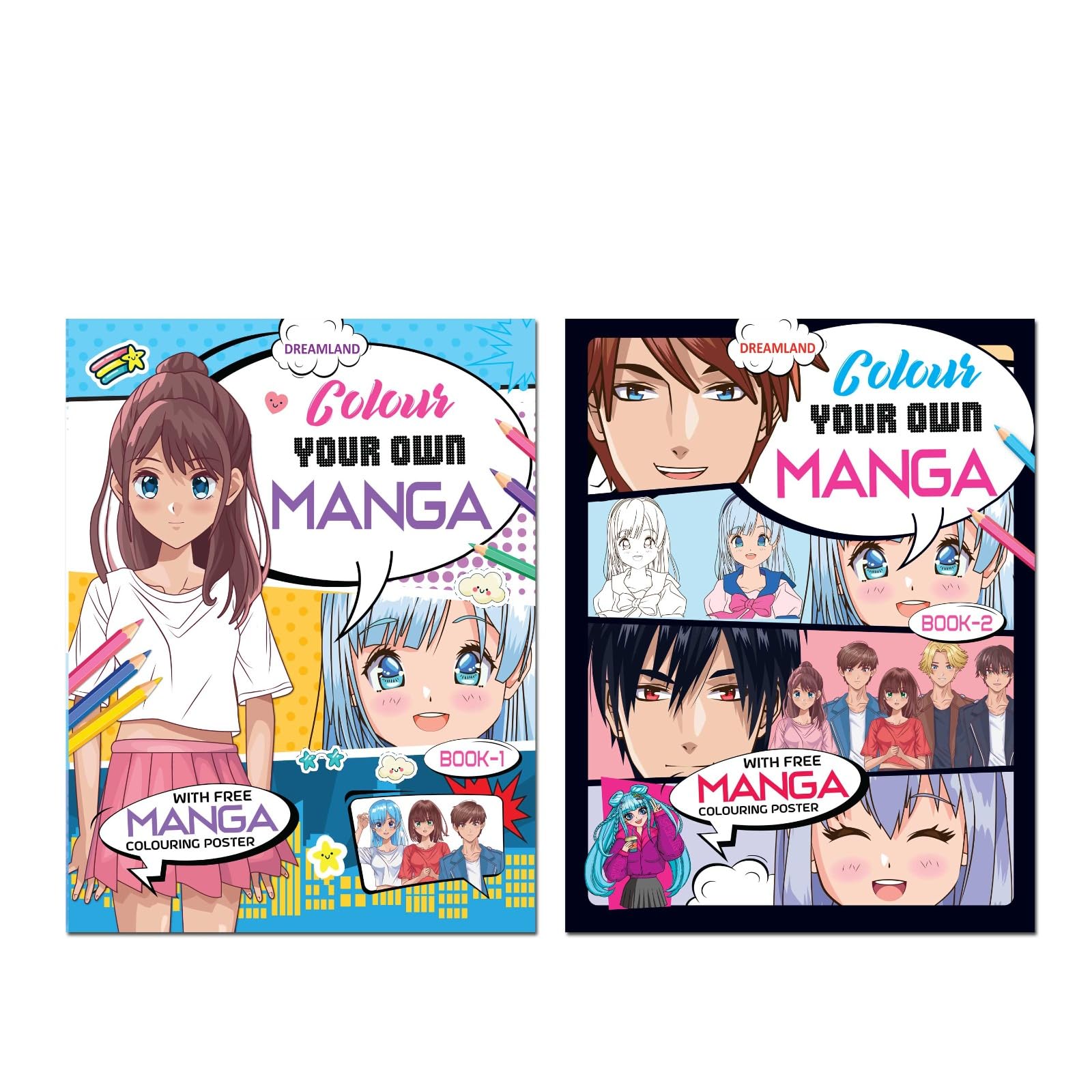 Colour Your Own Manga Combo Pack (Set Of 2 Book, 1 & 2)