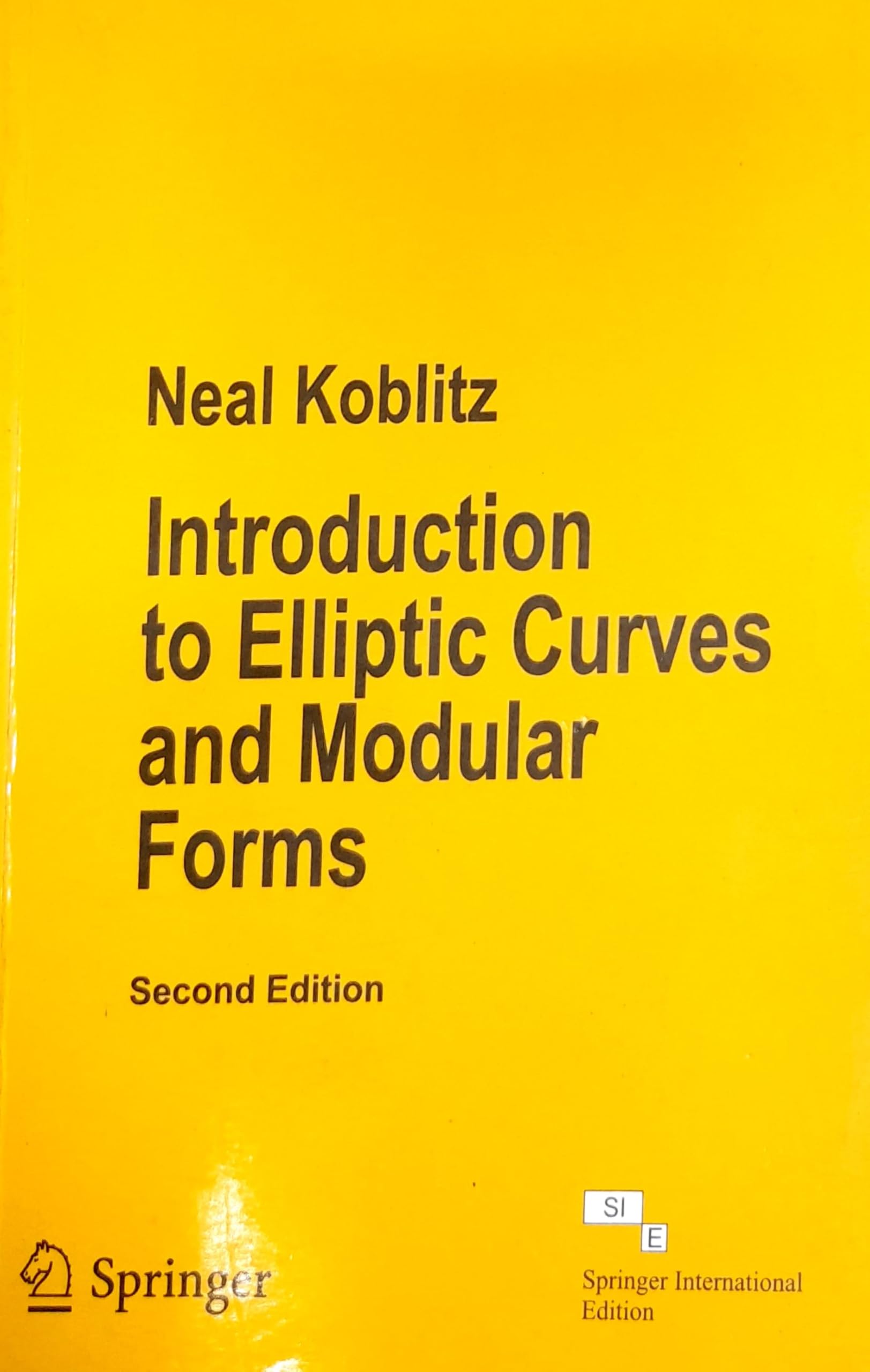 Introduction To Elliptic Curves And Modular Forms, 2E, Sie (Pb2014)