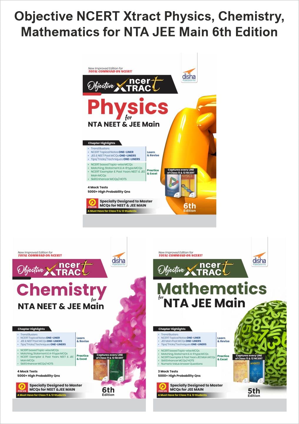 Objective Ncert Xtract Physics, Chemistry, Mathematics For Nta Jee Main 6Th Edition