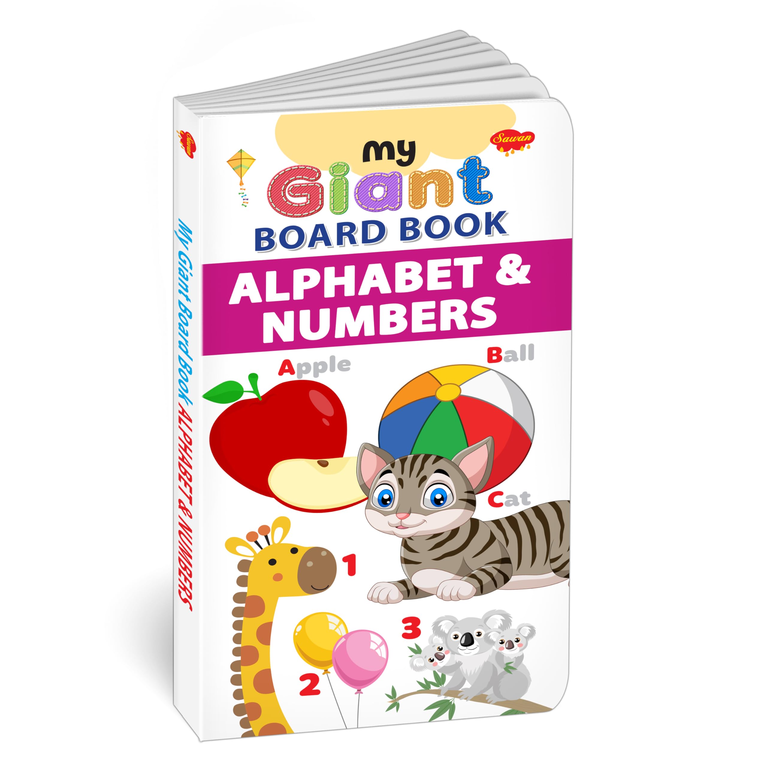 My Giant Board Book : Alphabet and Numbers  Board book for toddlers, Childrens learning book, Picture book for preschoolers