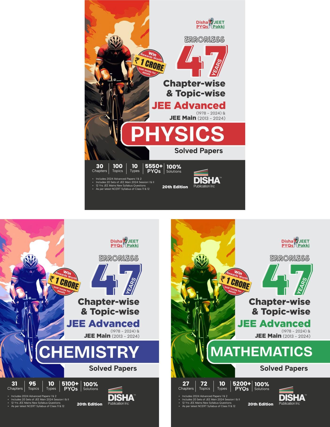 Errorless 47 Years ChapterWise & TopicWise Jee Advanced (1978  2024) & Jee Main (2013  2024) Physics, Chemistry & Mathematic