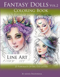 Fantasy Dolls Vol.2 Coloring Book Line Art: 25 Portraits of Big Eye Cuties