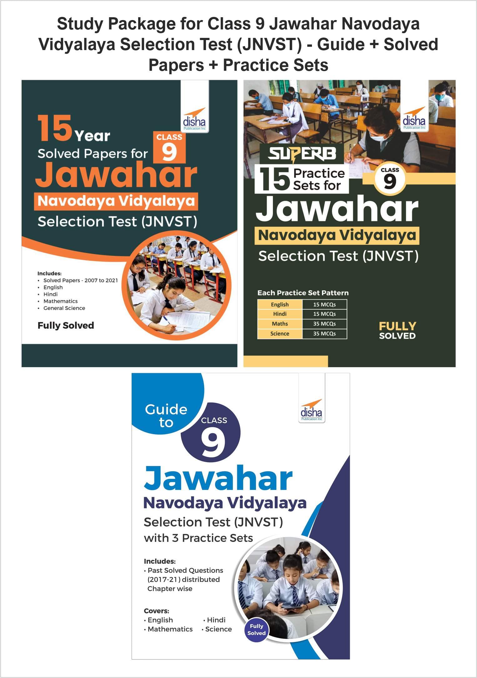Study Package For Class 9 Jawahar Navodaya Vidyalaya Selection Test (Jnvst)  Guide + Solved Papers + Practice Sets