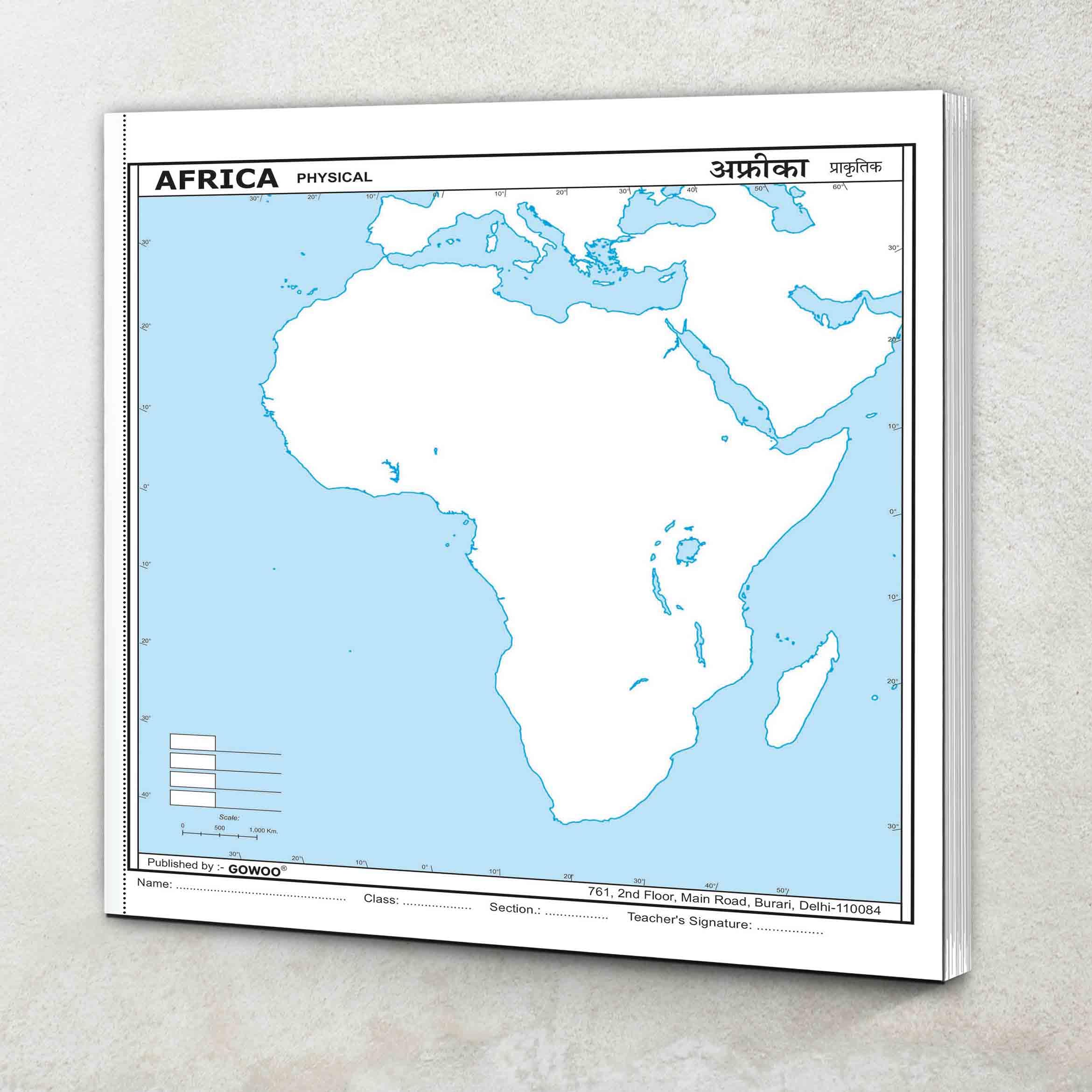 SMALL  100 AFRICA PHYSICAL OUTLINE MAP FOR SCHOOL|Engaging with Africas Physical Geography