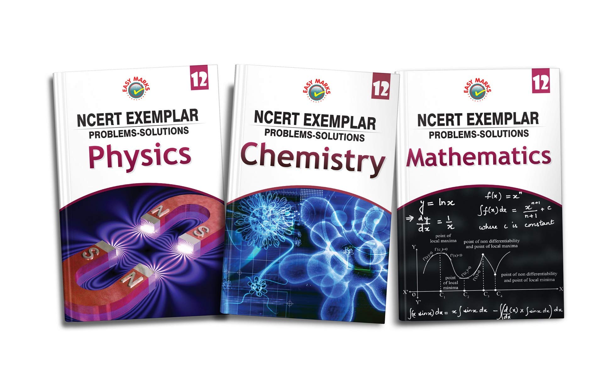 Easy Marks Ncert Exemplar Problems  Solutions Class 12 Physics, Chemistry & Mathematics For March 2019 Exam (Set Of 3 Books)