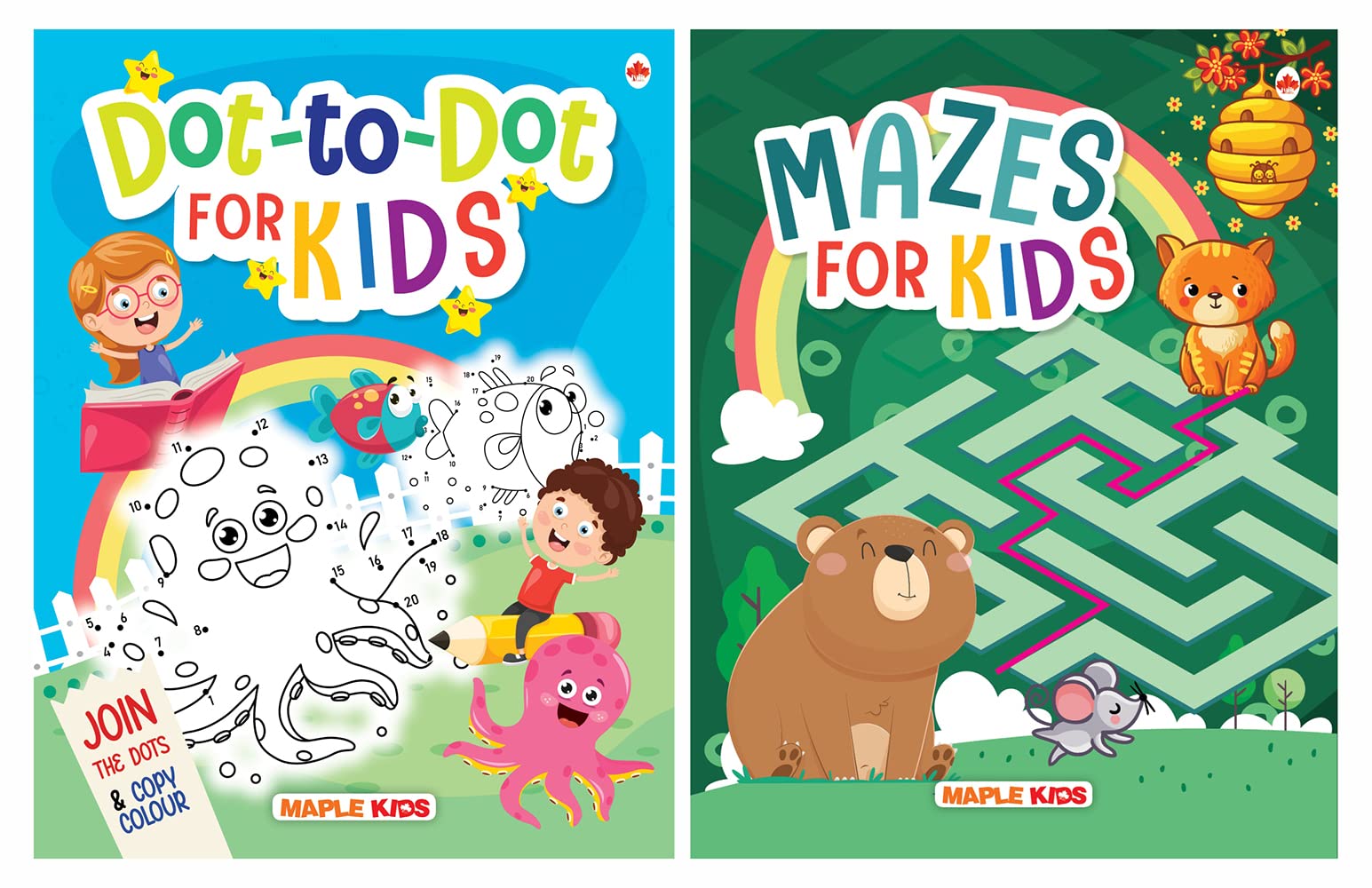 Activity Books for Kids  Dot to Dot and Mazes (Set of 2 Books)  Brain Activity Books  Brain Boosting Activities  Fun Early L