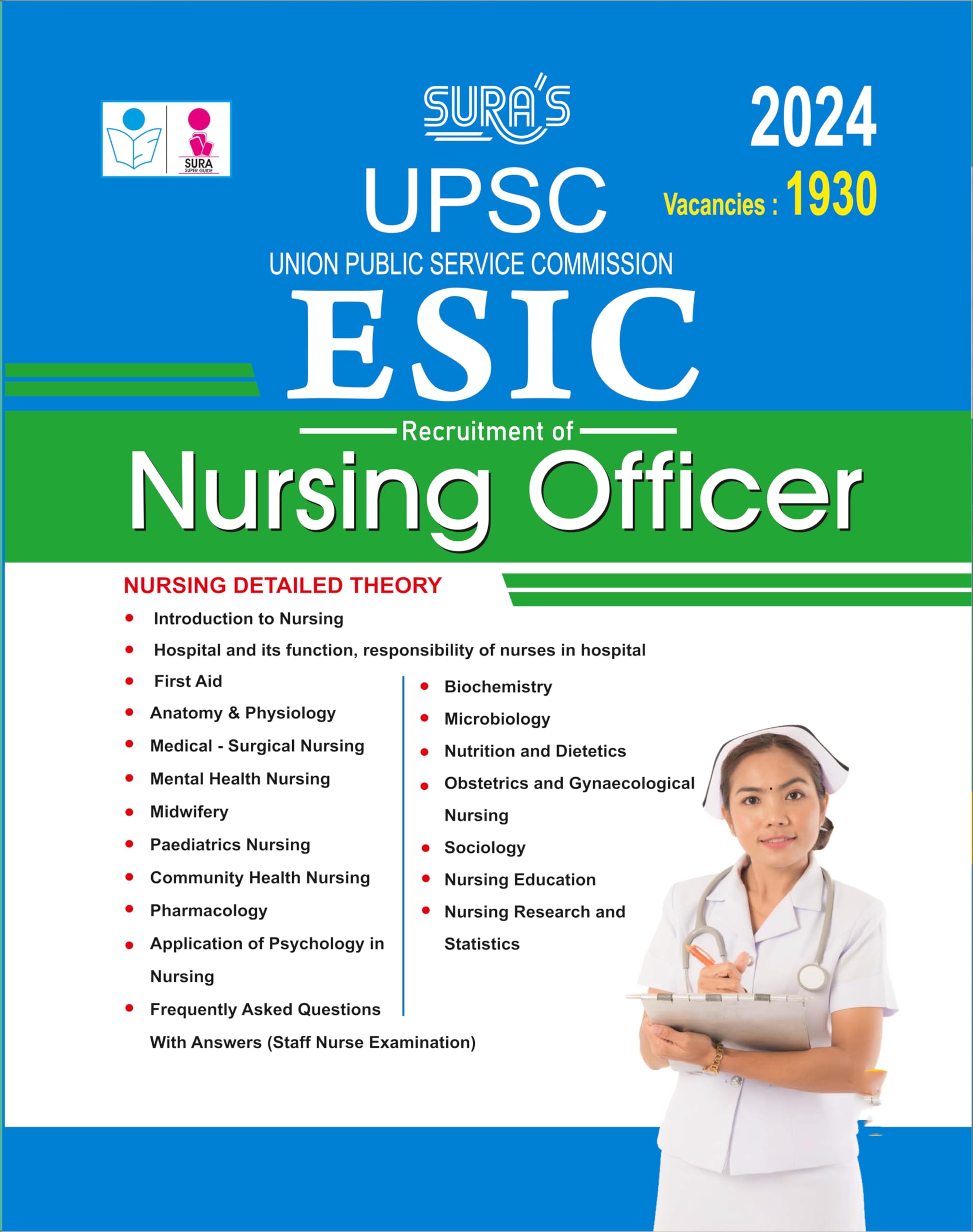 SURAS UPSC ESIC Nursing Officer Exam Book Guide in English Medium  Latest Updated Edition 2024