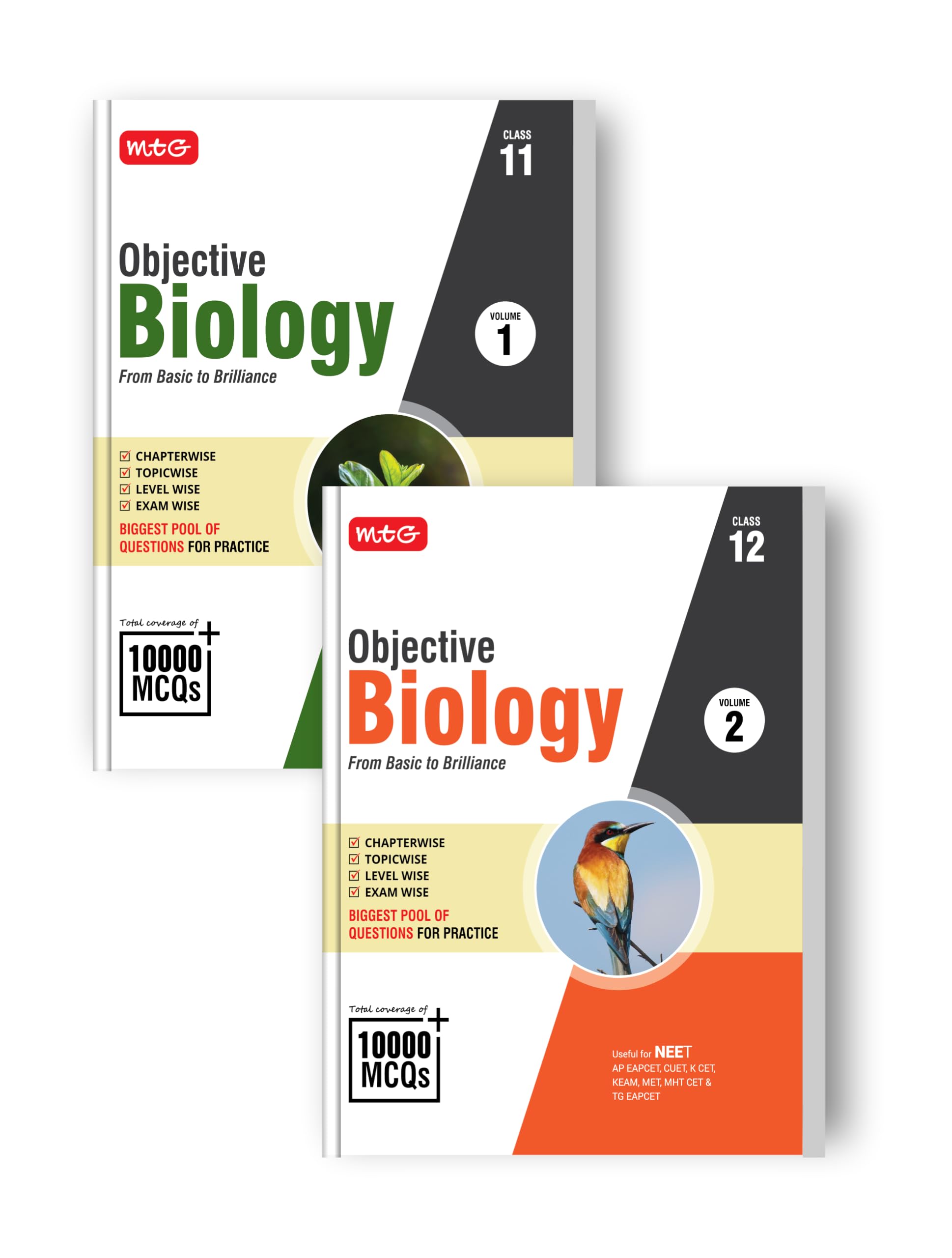 MTG Objective Biology Series Vol1 & 2 (Class 11 & 12) For NEET & StateLevel Medical Entrances | Biggest Pool of 10000+ MCQs Ch