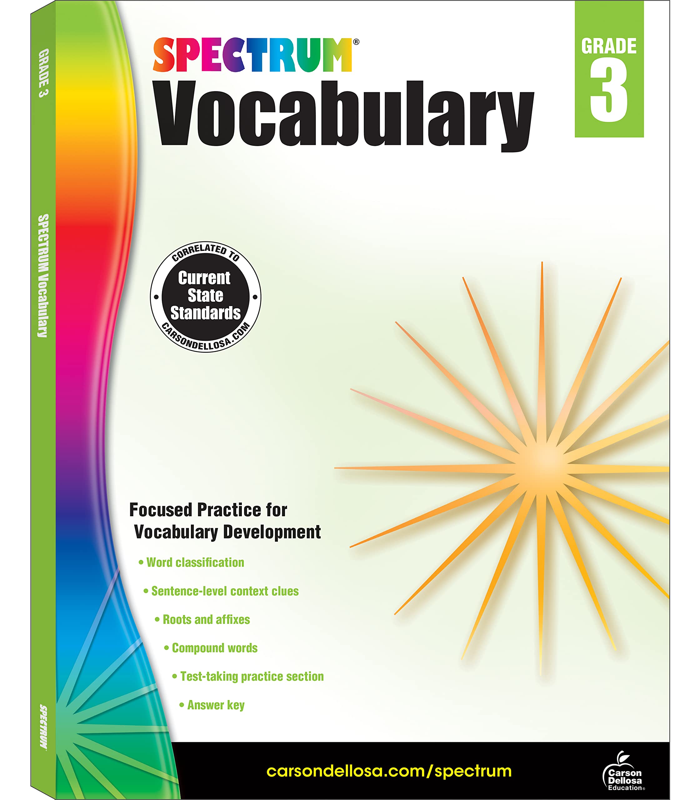 Spectrum 3rd Grade Vocabulary Workbooks, Ages 8 to 9, Grade 3 Vocabulary Workbook, Word Classification, Roots, Compound Words, P