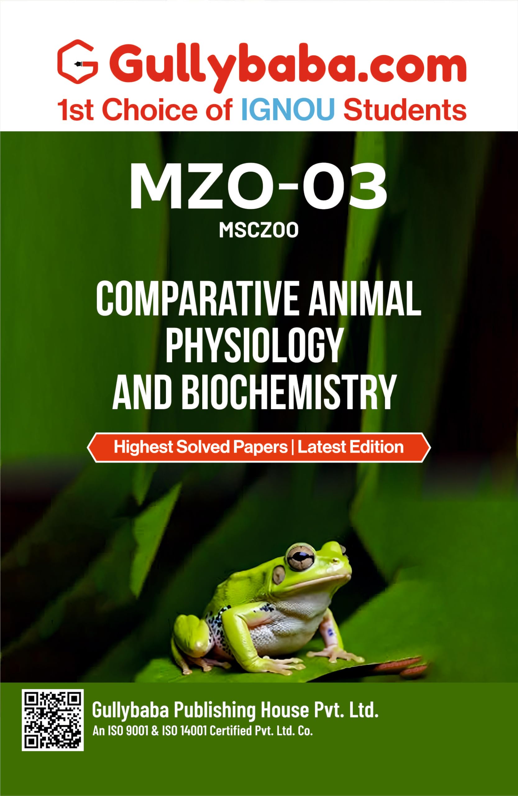 IGNOU MZO003 Comparative Animal Physiology and Biochemistry (ENG) | Guide Book/Help Book with Solved Previous Year Question Pap