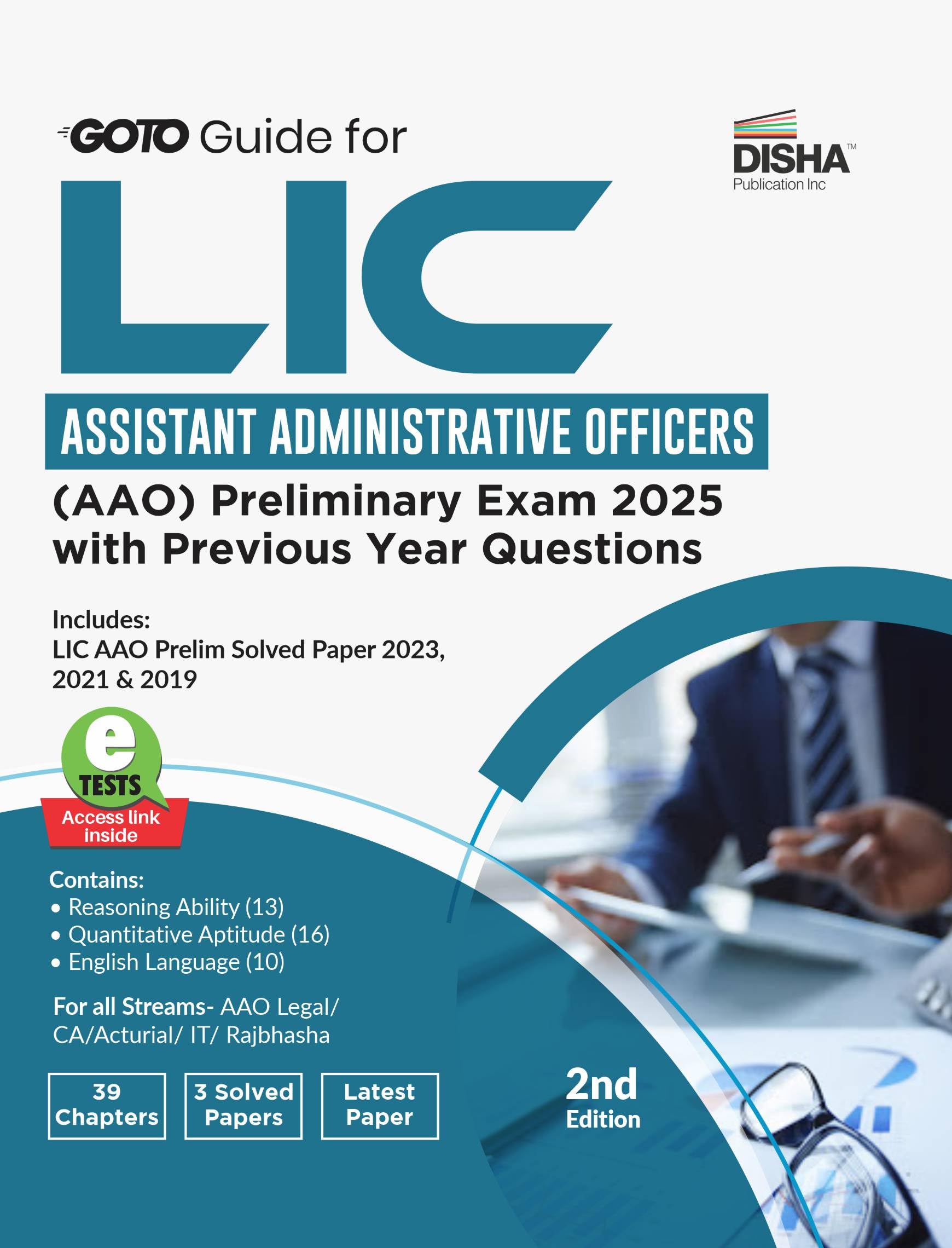 Disha Goto Guide To Lic Assistant Administrative Officers (Aao) Preliminary Exam 2025 With Previous Year Questions 3Rd Edition