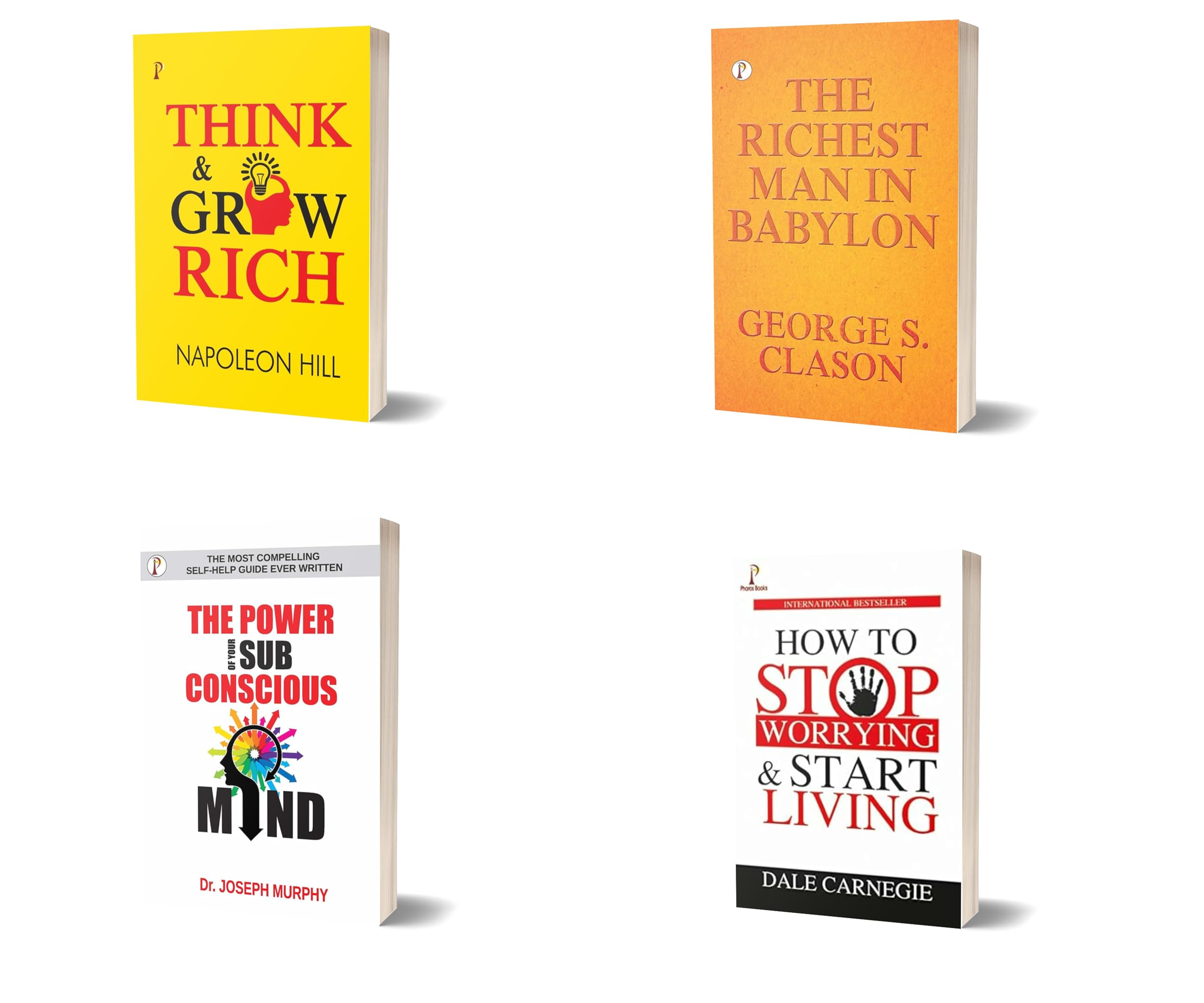 Best Personality Development Books of All Time (Combo Set of 4 Books) How to Stop Worrying and Start Living + The Richest Man in