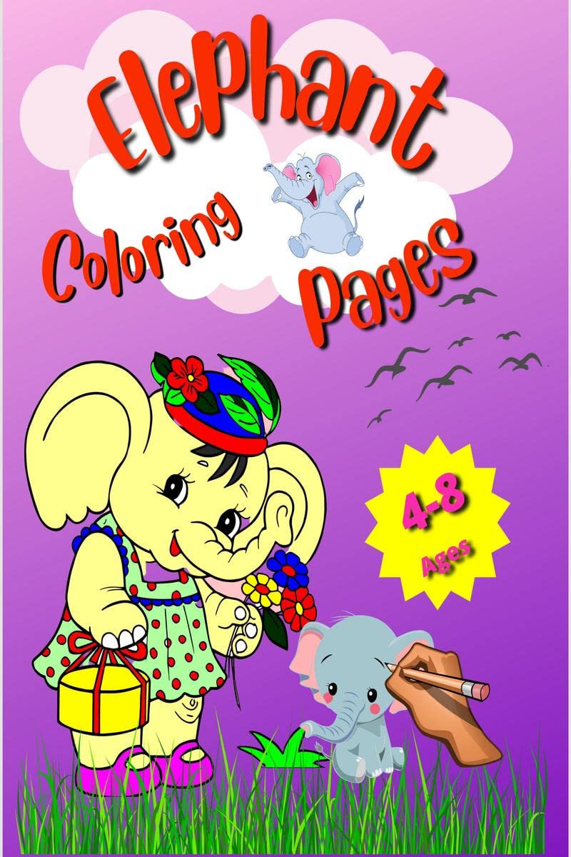 Elephant Coloring Pages : Jumbo Elephant Colouring Drawing Collection for Kids Children Toddler Boys and Girls
