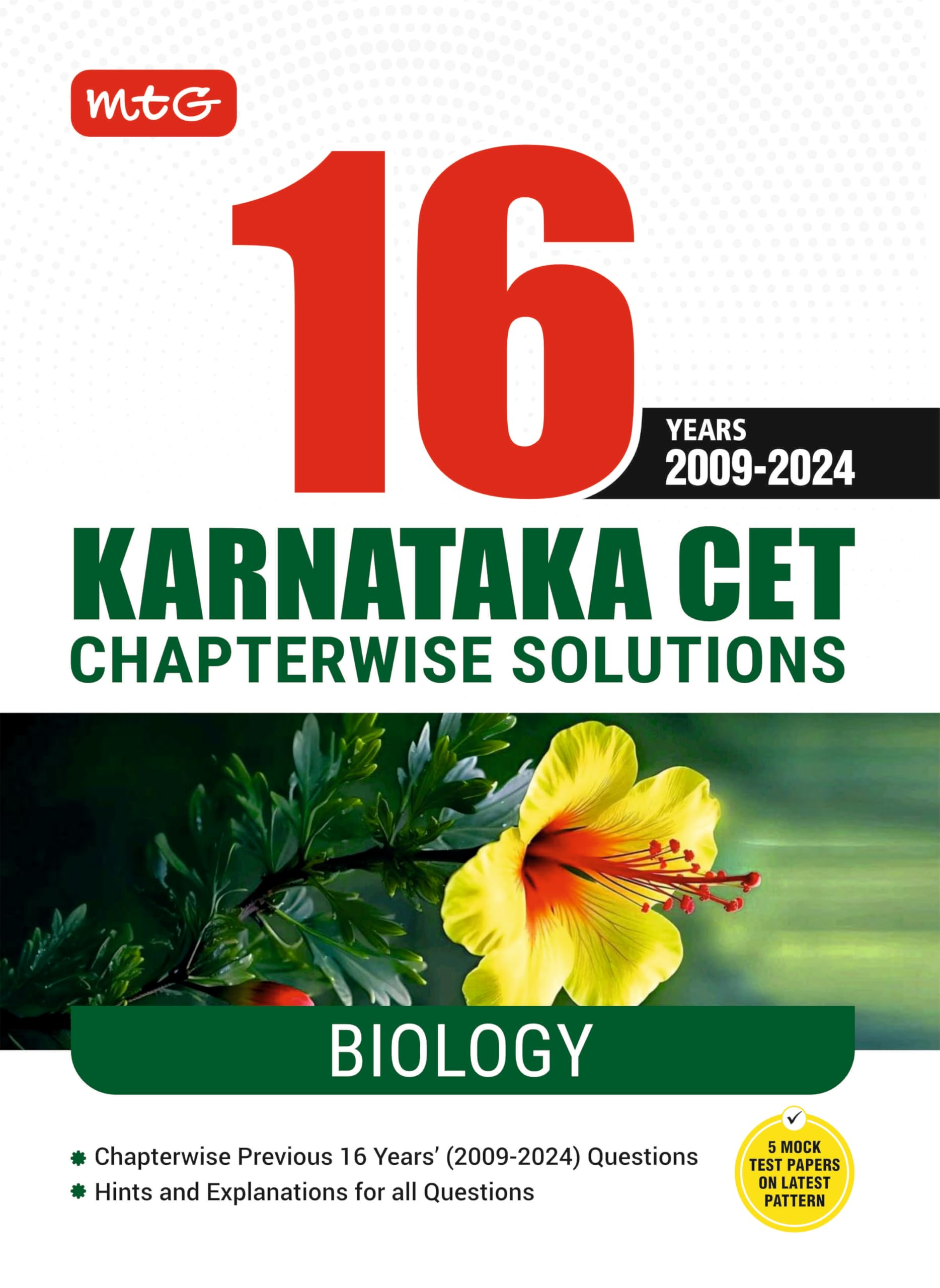 MTG 16 Years Karnataka CET Chapterwise Solutions Biology PYQ Book For 2025 Exam  KCET Previous Year Solved Question Papers | KC