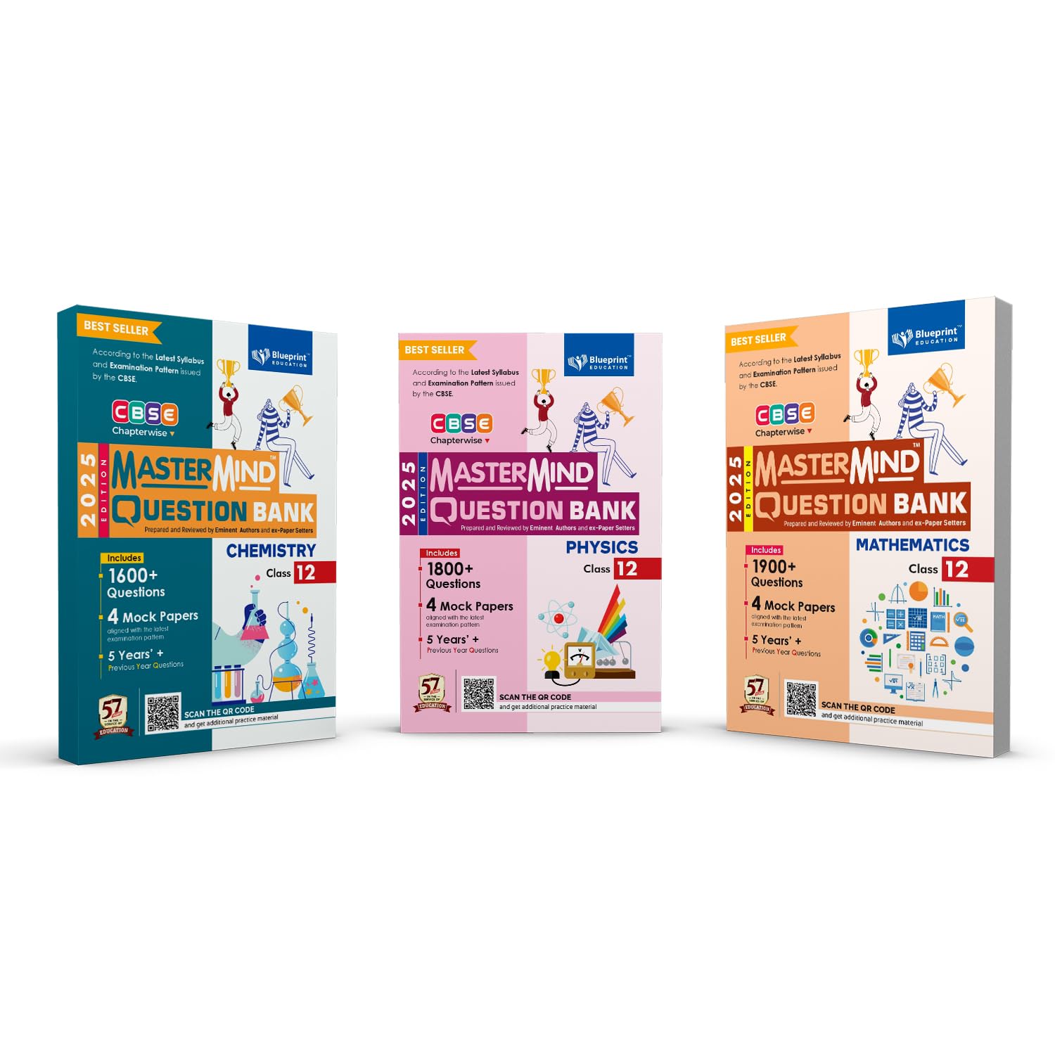 Physics, Chemistry And Mathematics (Pcm) Class 12 (3 Books Bundle) Mastermind Cbse Question Bank For 2025 Board Exams