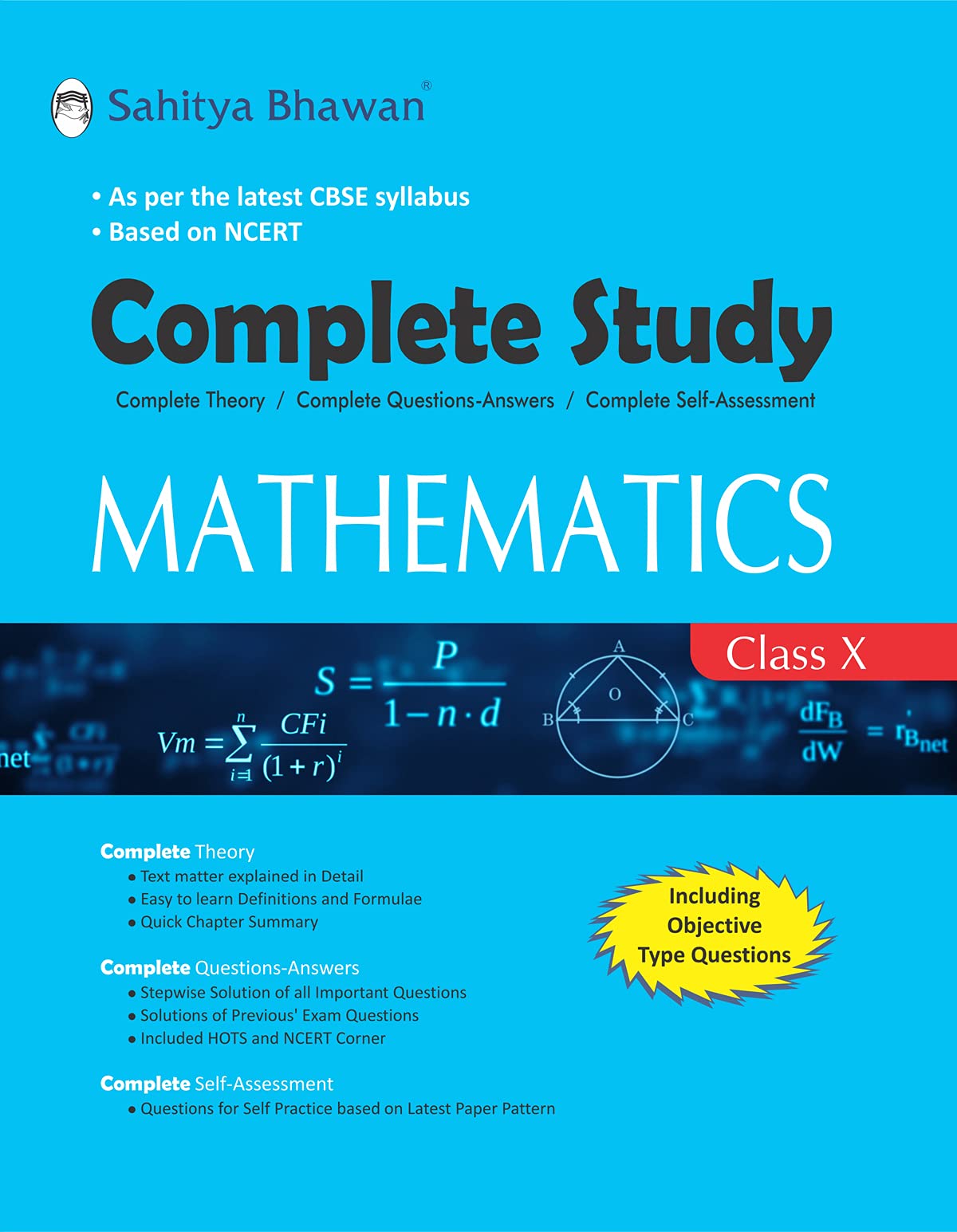 Sahitya Bhawan textbook for class 10 Mathematics as per reduced syllabus and changed paper pattern for CBSE 2021 board exam