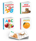 Baby board books collection  ABC, Wild Animals Fruits and Numbers : compact board book combo, early skills books for toddlers, 