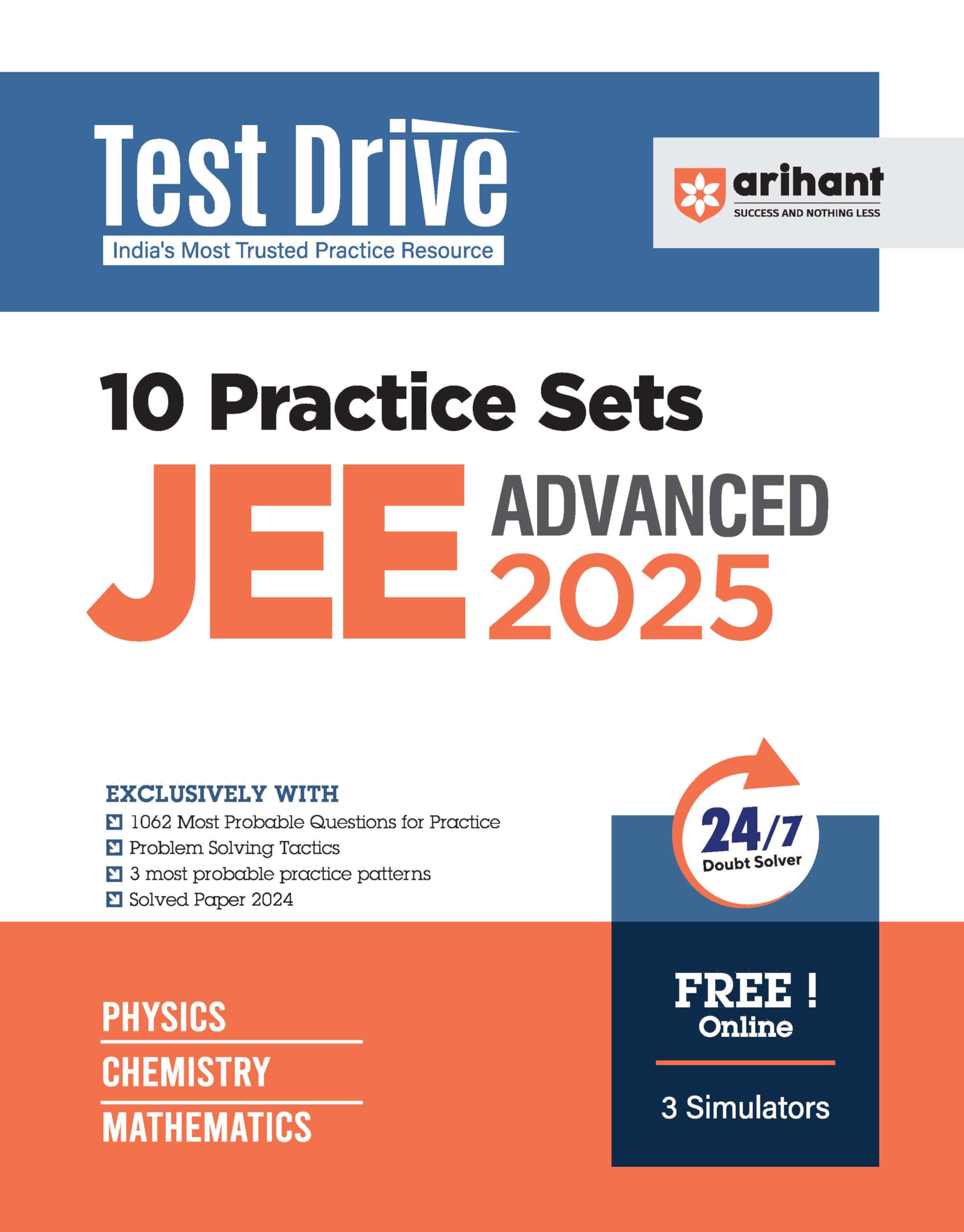 (Old Title) Arihant Jee Advanced Test Drive 10 Practice Sets For 2025