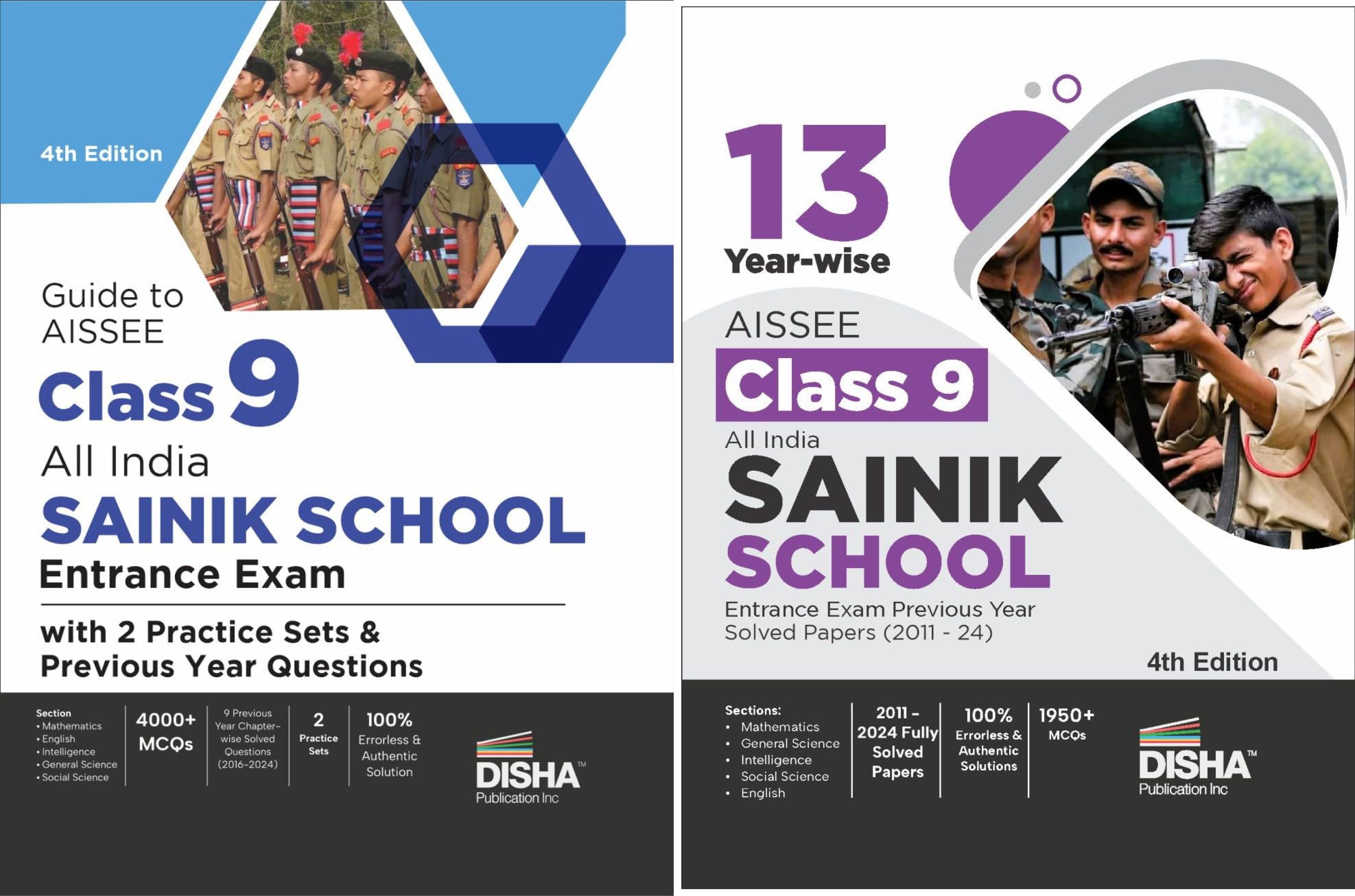 Combo (Set Of 2 Books) Study Package For Aissee Class 9 All India Sainik School Entrance Exam  Guide + Previous Year Solved Pap