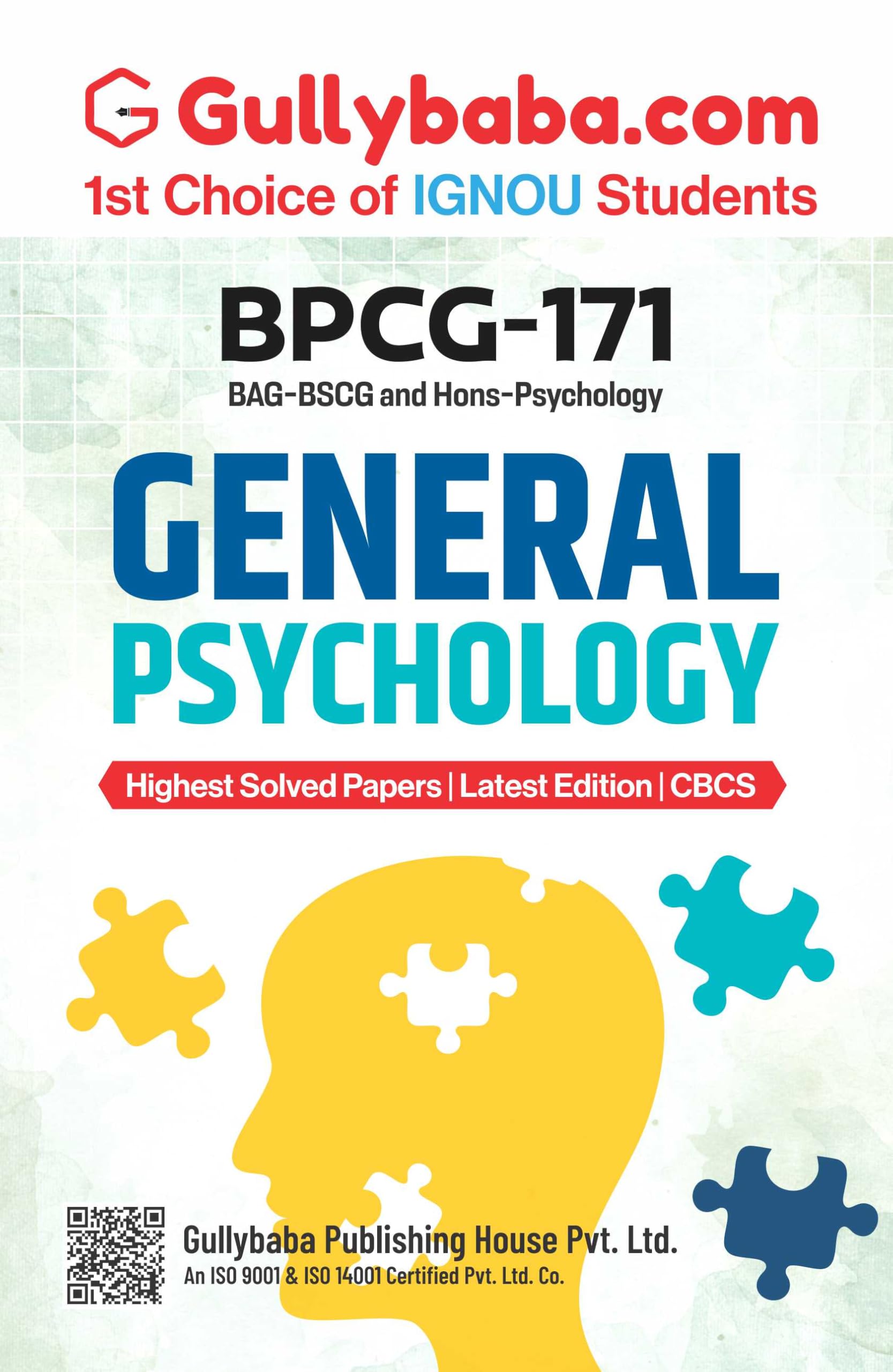 Gullybaba IGNOU CBCS BA (Honours) 1st, 5th Sem BPCG171 General Psychology in English (Latest Edition)